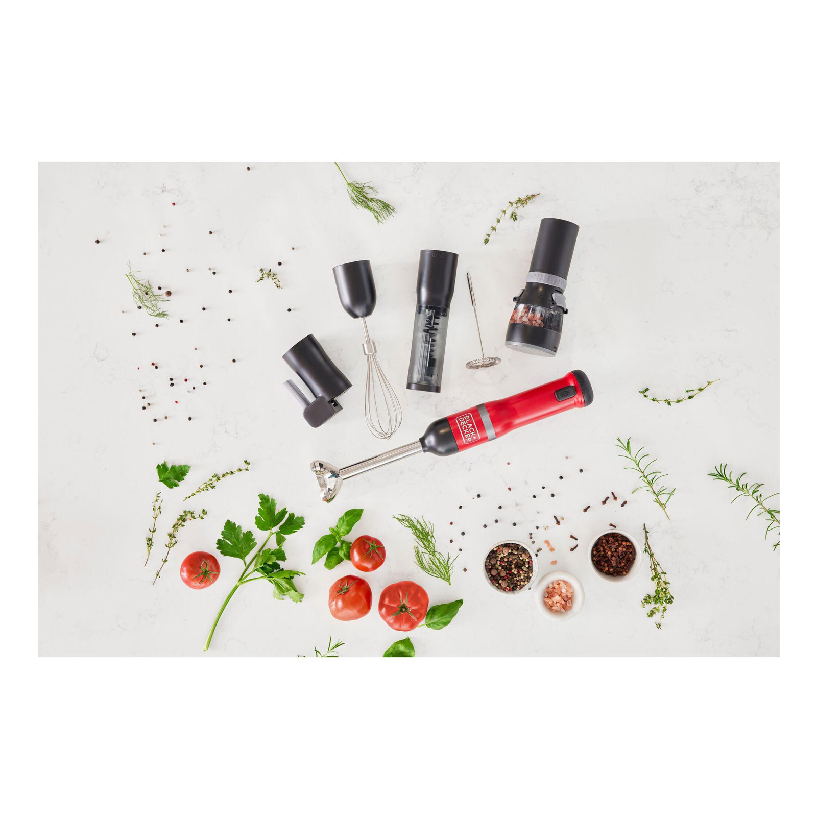 Black + Decker Stabmixer-Set BCKM1016KSR 6er-Set Kitchen Wand™ kabellos