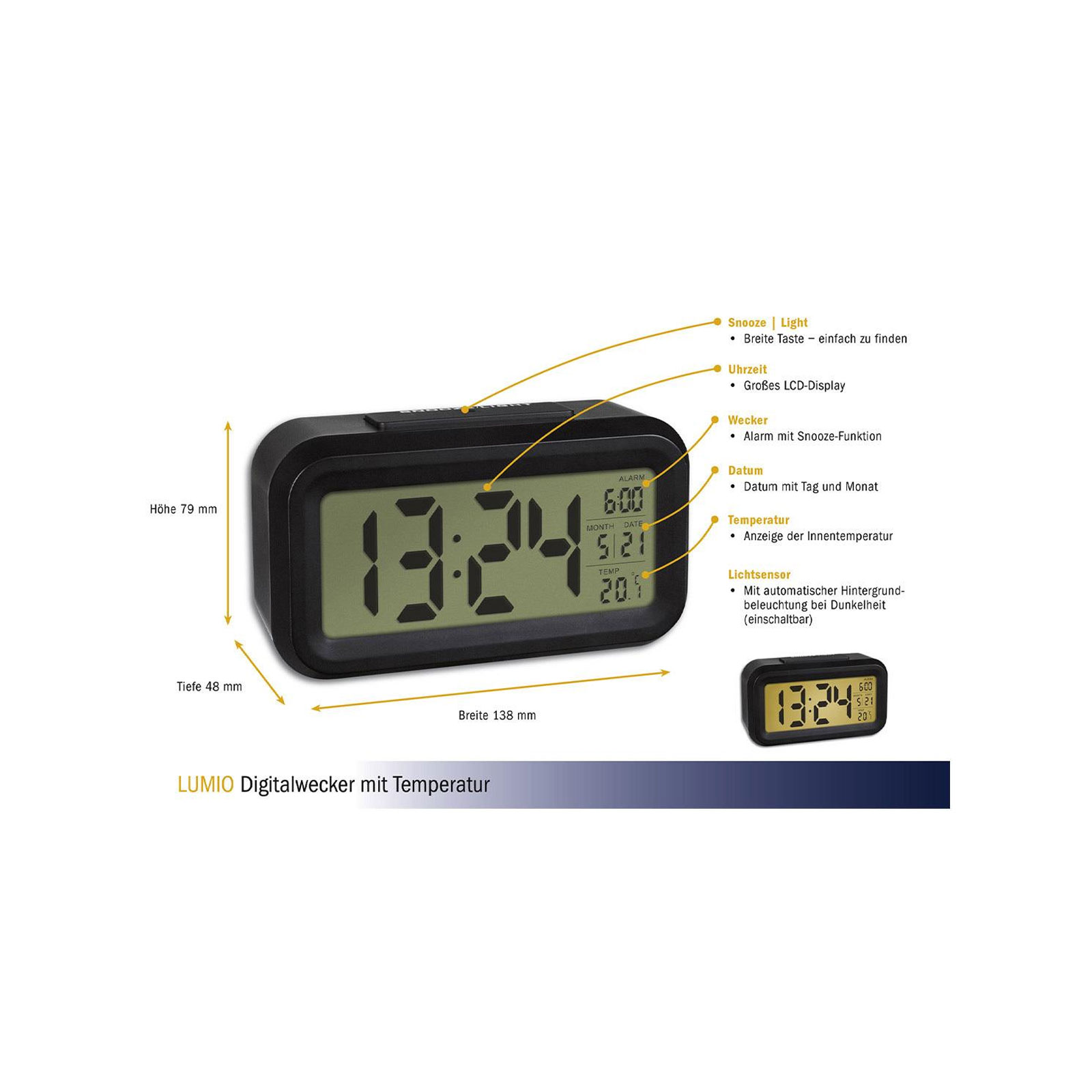 TFA Dostmann Wecker 60.2018 DIG. WECKER LUMIO TFA Dostmann Wecker 60.2018 DIG. WECKER LUMIO