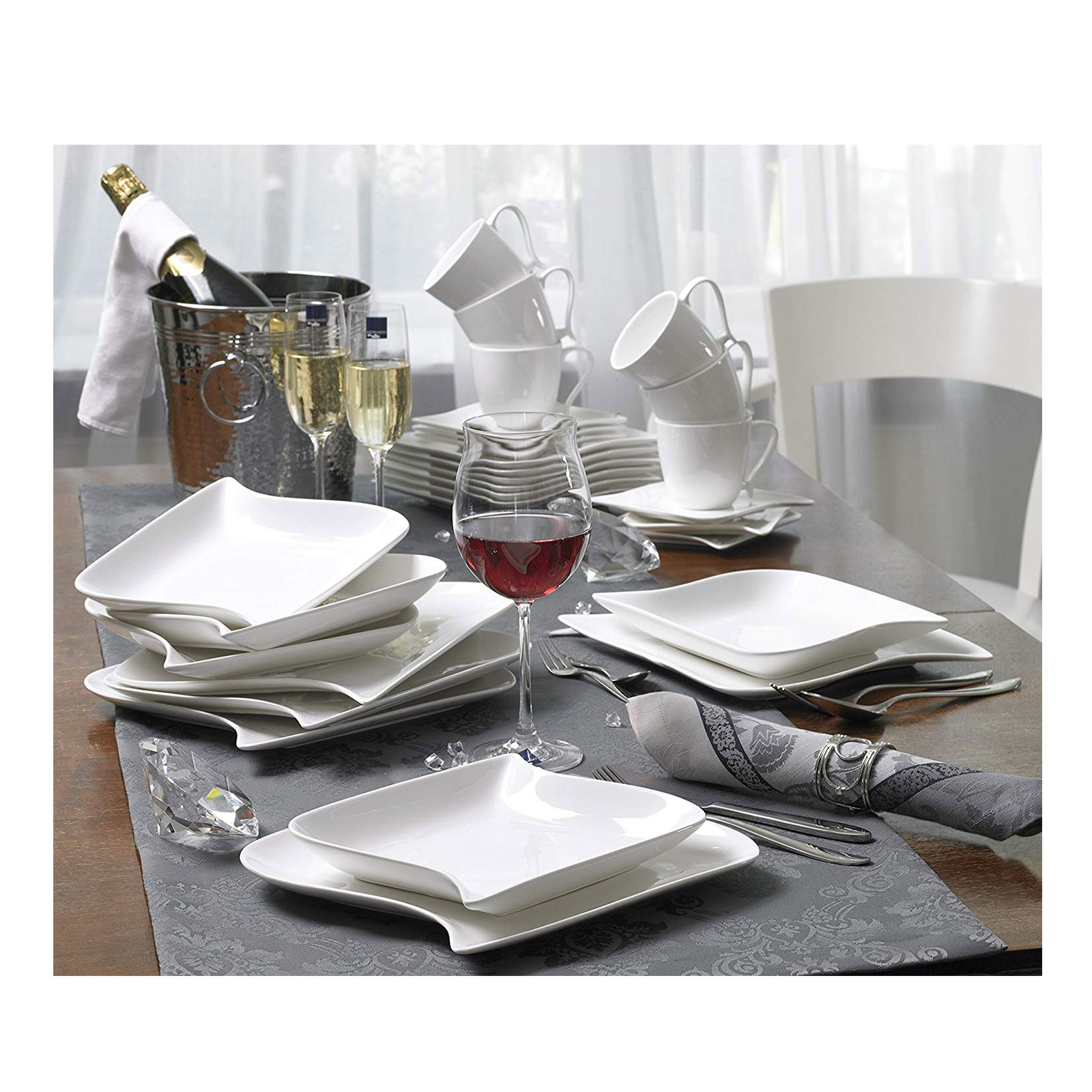 CreaTable, 18513, Serie OCEAN weiss, Tafelservice 12 teilig