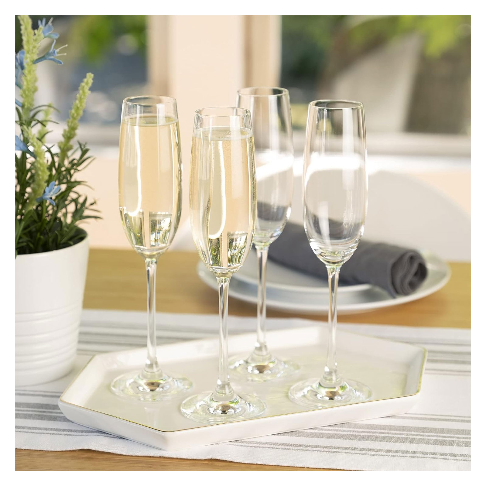 Spiegelau  4-tlg. Champagnerflöten-Set, Kristallglas, 240 ml, Style, 4670187