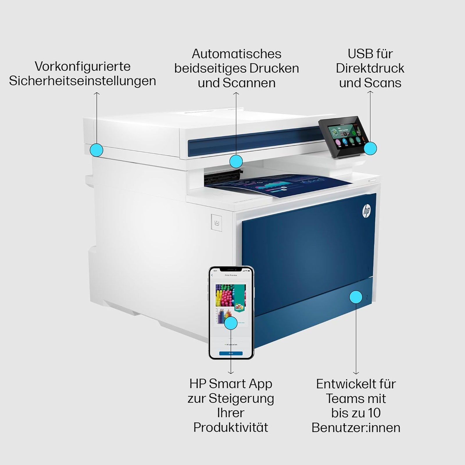 HP Color LaserJet Pro MFP 4302fdw Multifunktions-Farblaserdrucker