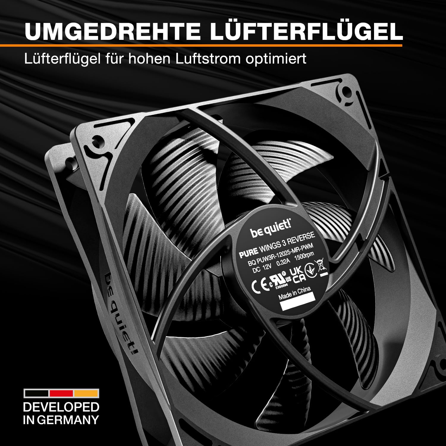 be quiet! Pure Wings 3 120mm PWM Reverse Lüfter Triple Pack, 3 Lüfter