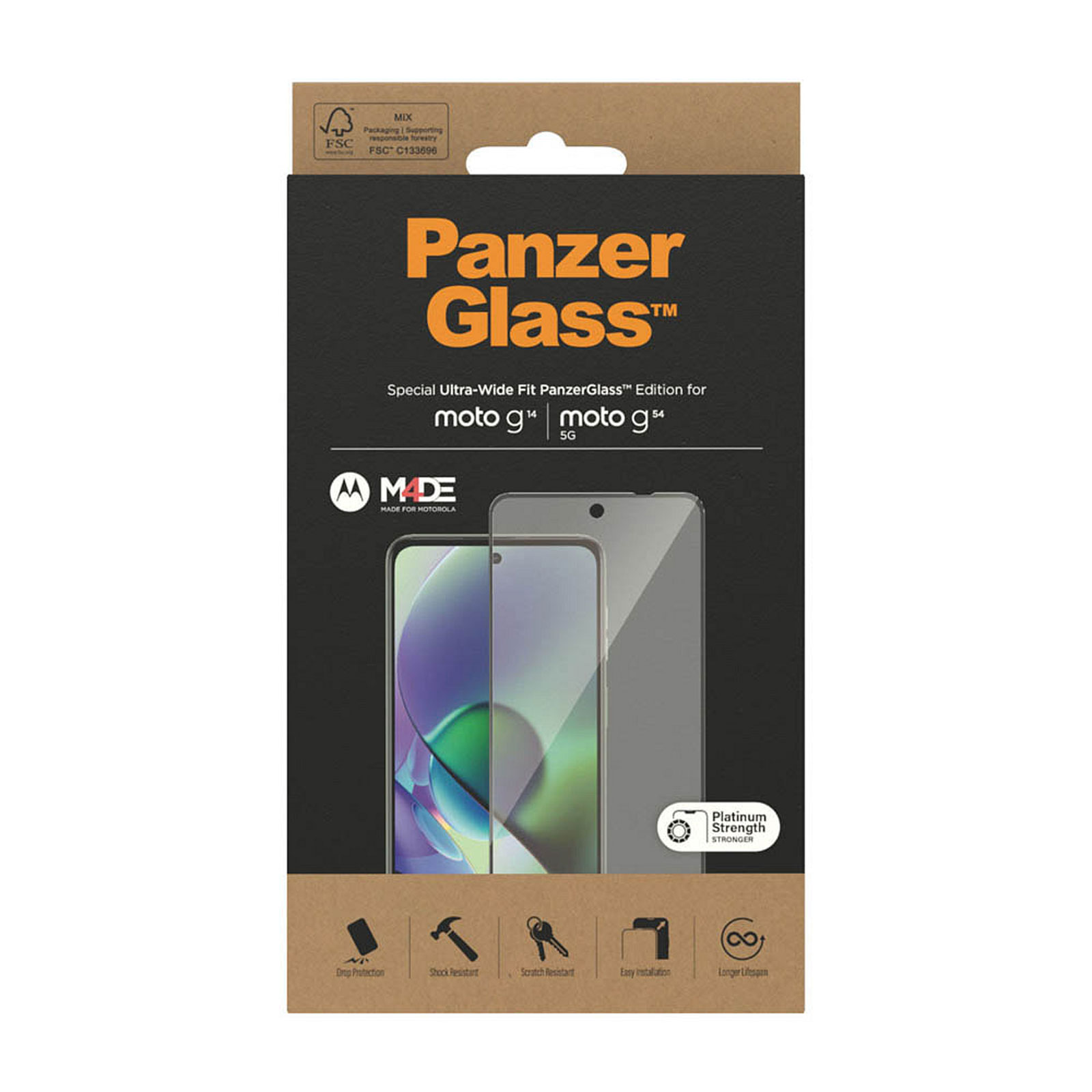 PanzerGlass Displayschutz Screen Protector Motorola G14 | G54 5G | Ultra-Wide Fit