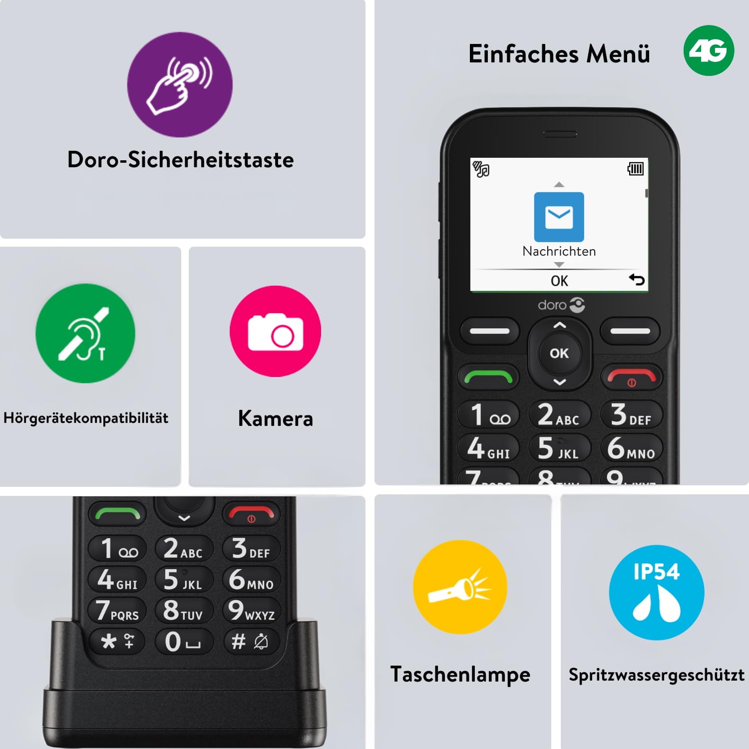 DORO Telefon – Doro Leva E10 – 4G Handy für Senioren
