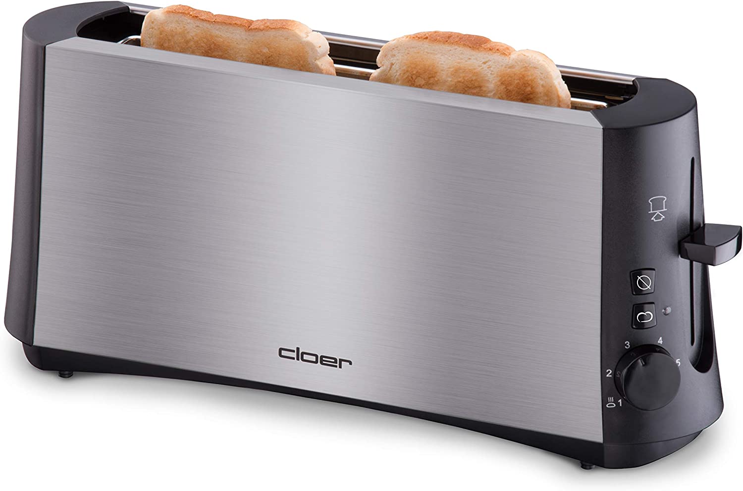 Cloer 3810 Langschlitztoaster schwarz/chrom matt Cloer 3810 Langschlitztoaster schwarz/chrom matt