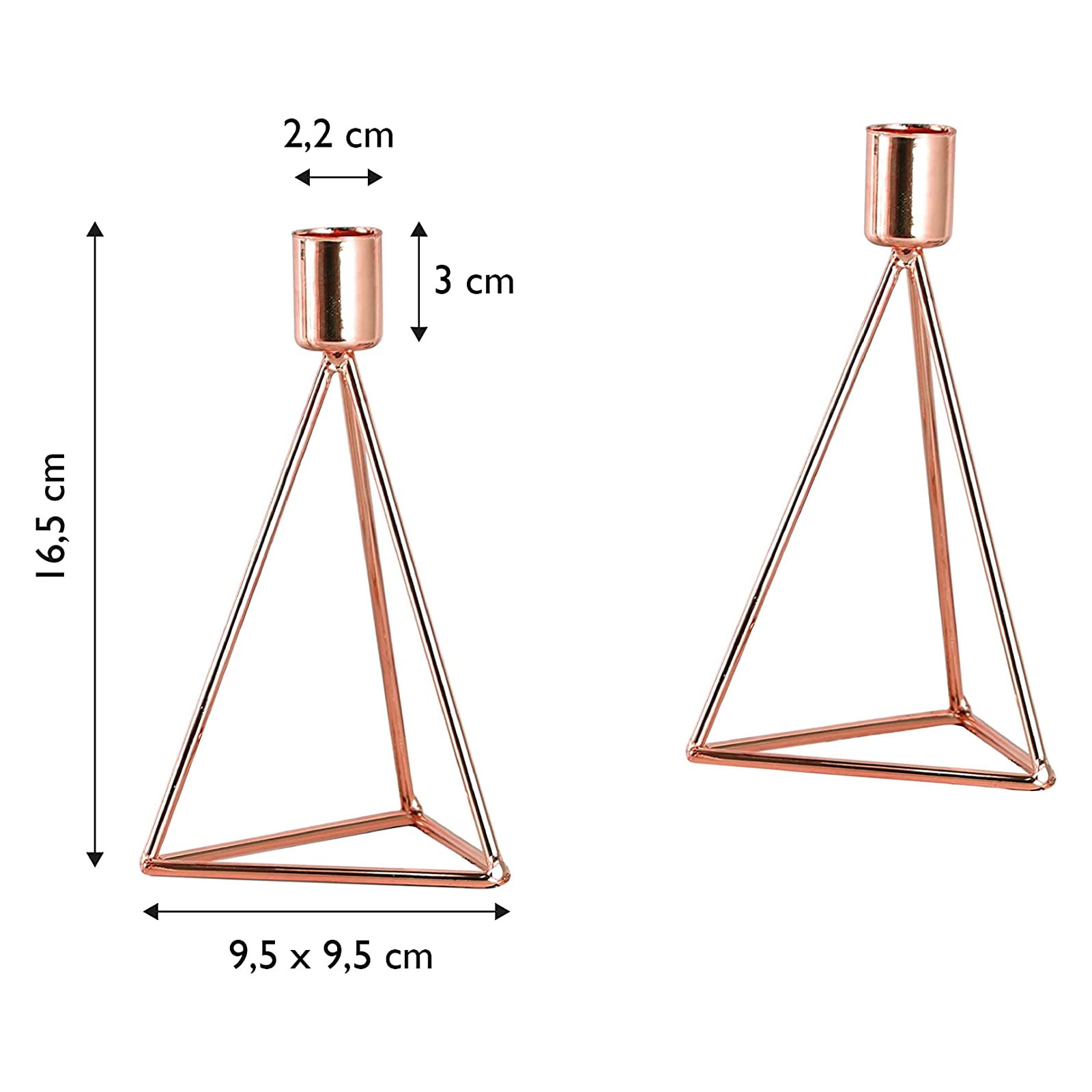 Echtwerk  Kerzenhaltern "Diamant hoch" 16,5cm