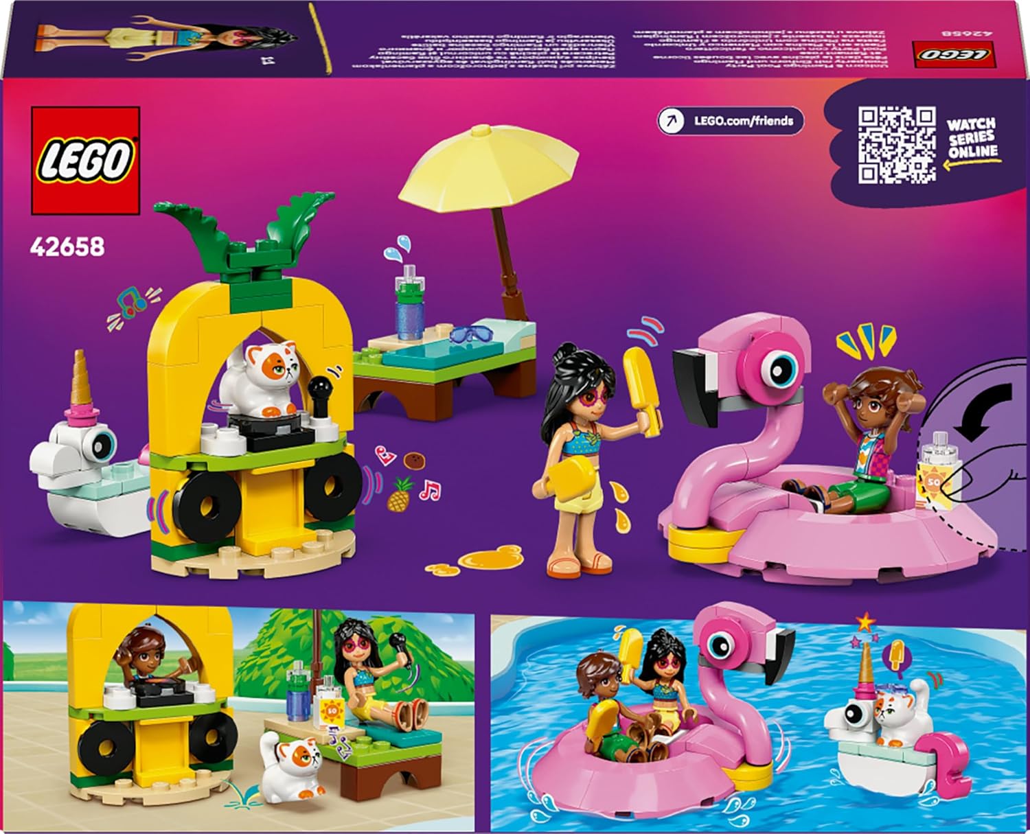 LEGO Friends Poolparty mit Einhorn und Flamingo 42658