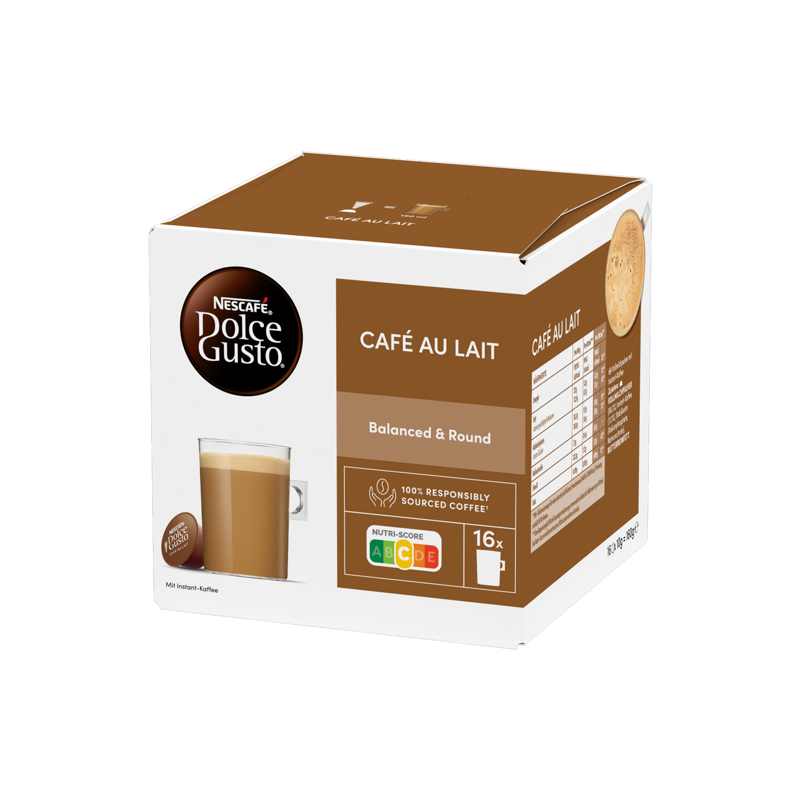 NESCAFÉ DOLCE GUSTO Topseller 6er Pack, Café au Lait (5x16 Kapseln) + Chococino (1x16 Kapseln)

