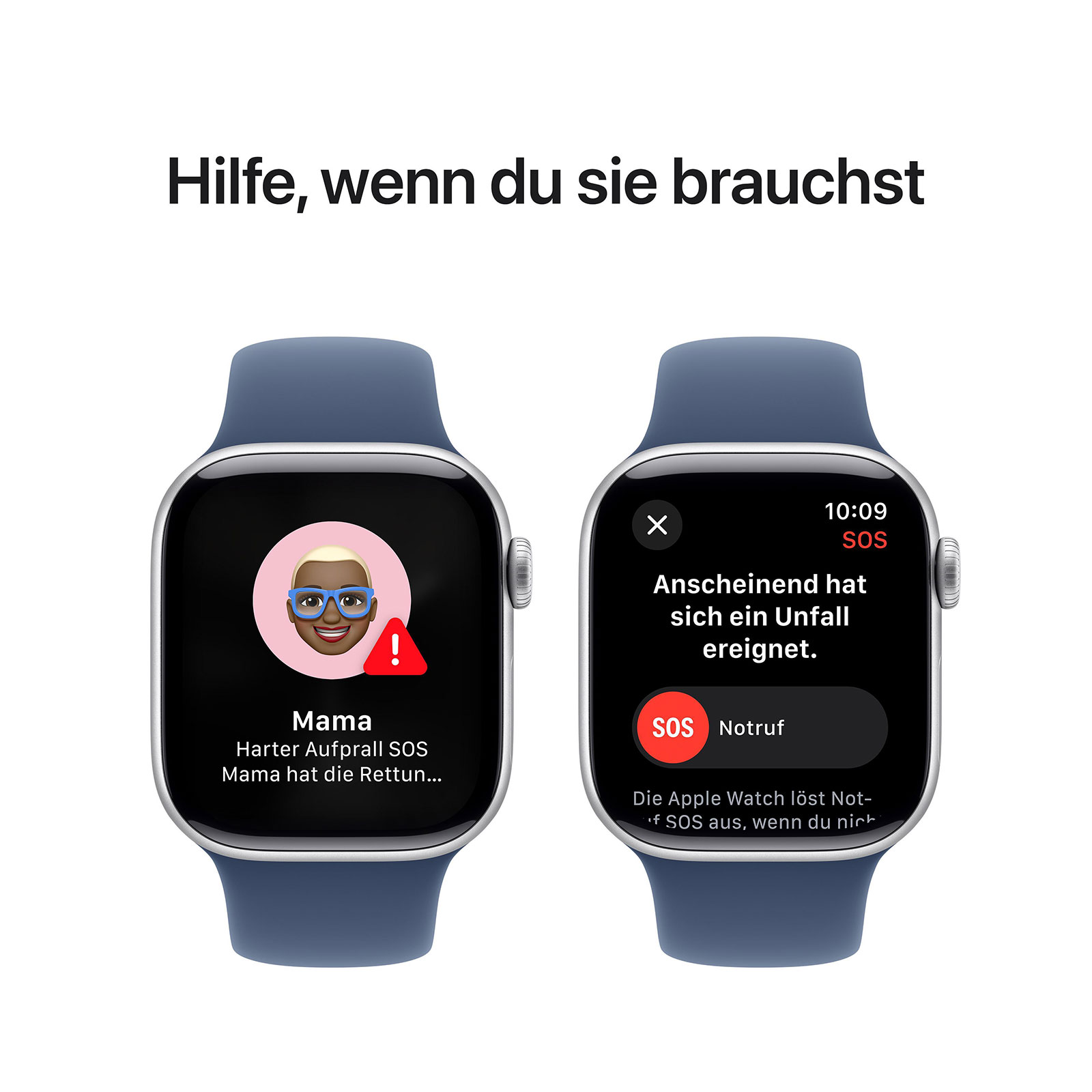 Apple Watch Series 10 GPS, 42 mm Aluminiumgehäuse Silber, Sportarmband Denim - S/M