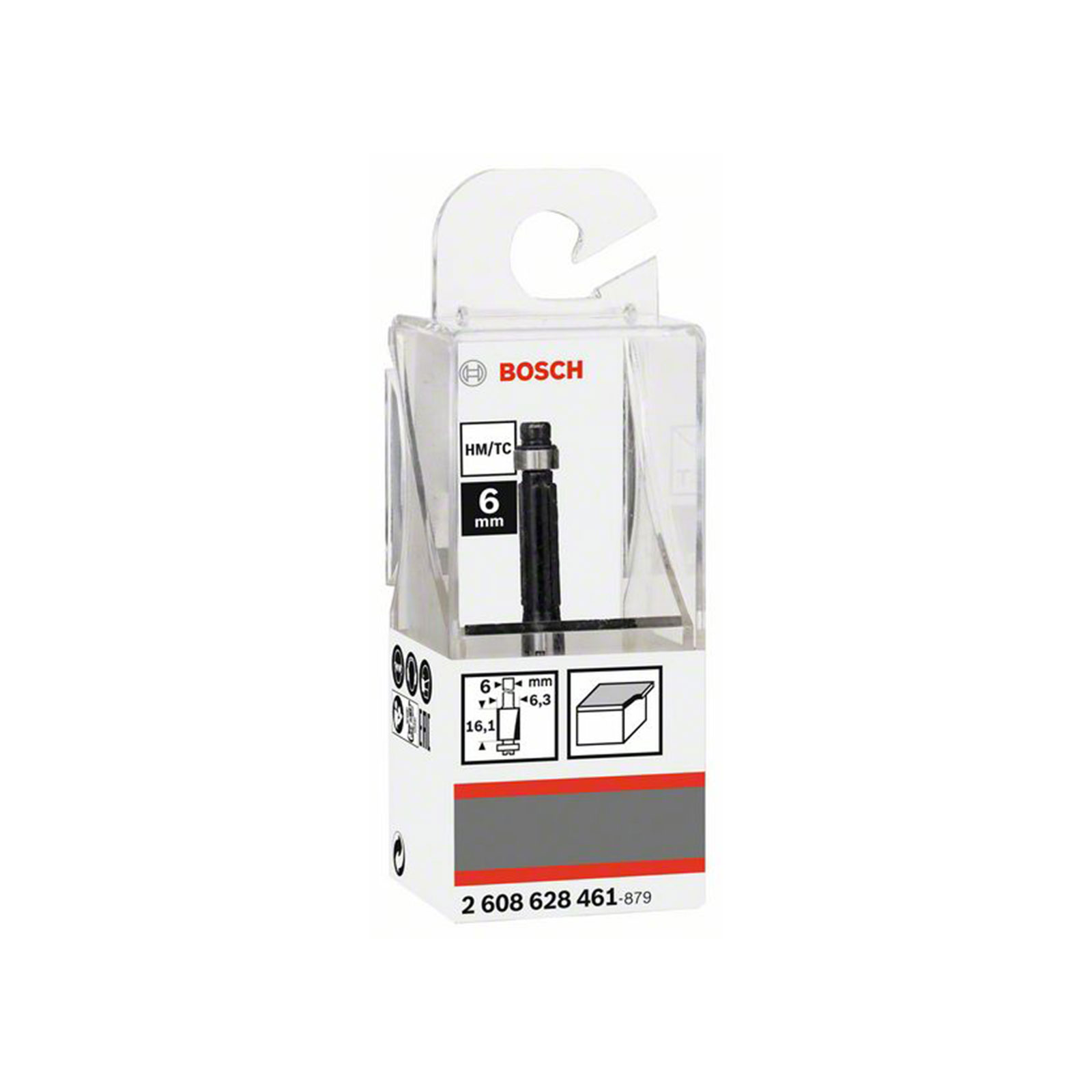 Bosch Professional Laminat-Buendigfraeser, 6 mm, D1 6,35 mm, L 16,1 mm, G 54 mm