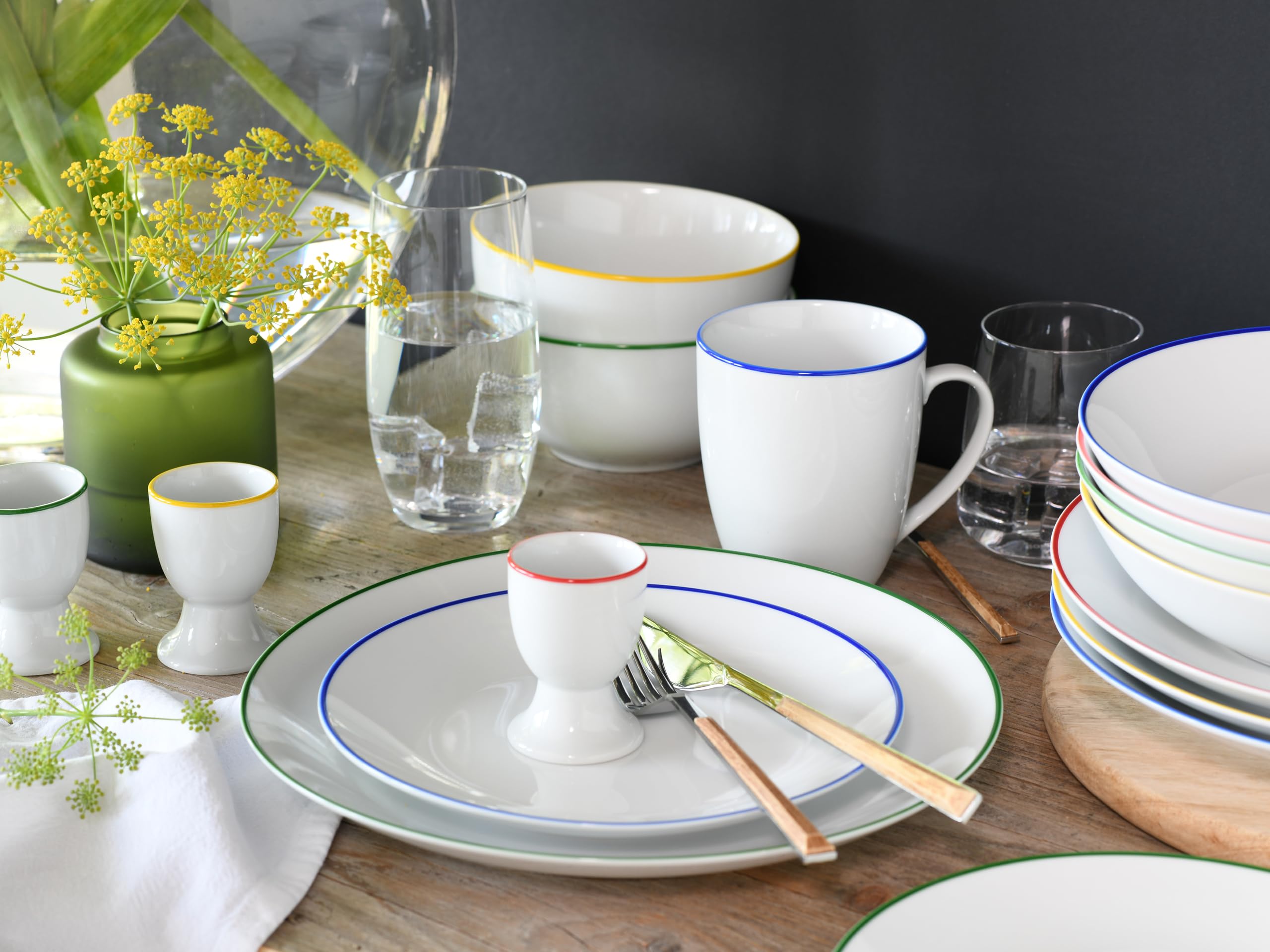 CreaTable Kombiservice 24056 Serie Luna Color Line 24-teiliges 4 Personen