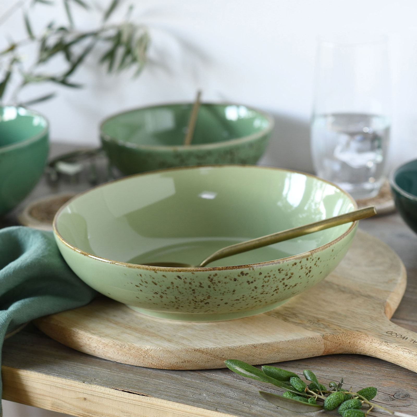 CreaTable 24224 Nature Collection Green Life, Bowl Set 12-teilig