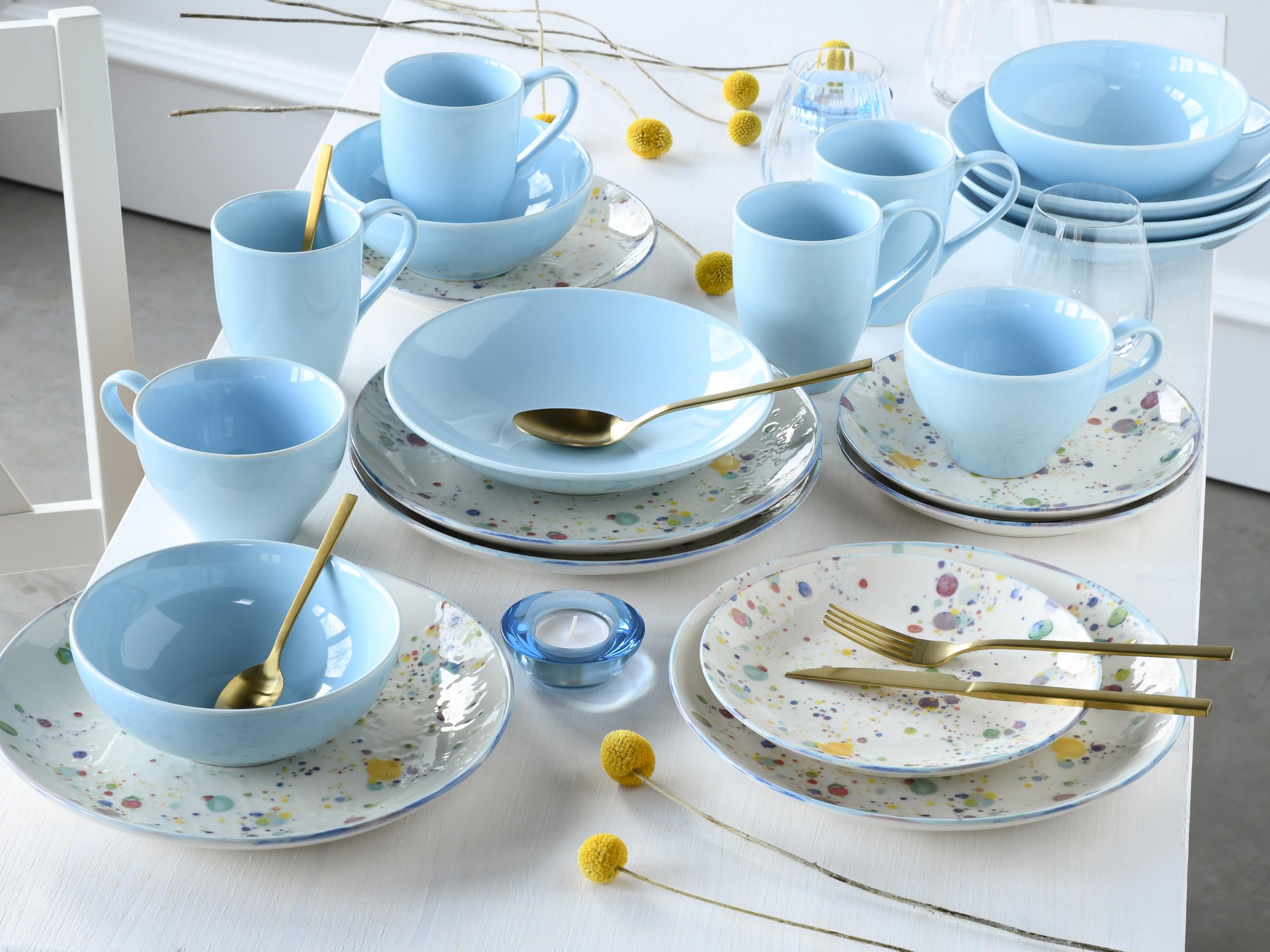 CreaTable, 24257, Serie Candy Drops, 12-teiliges Geschirrset für 4 Personen