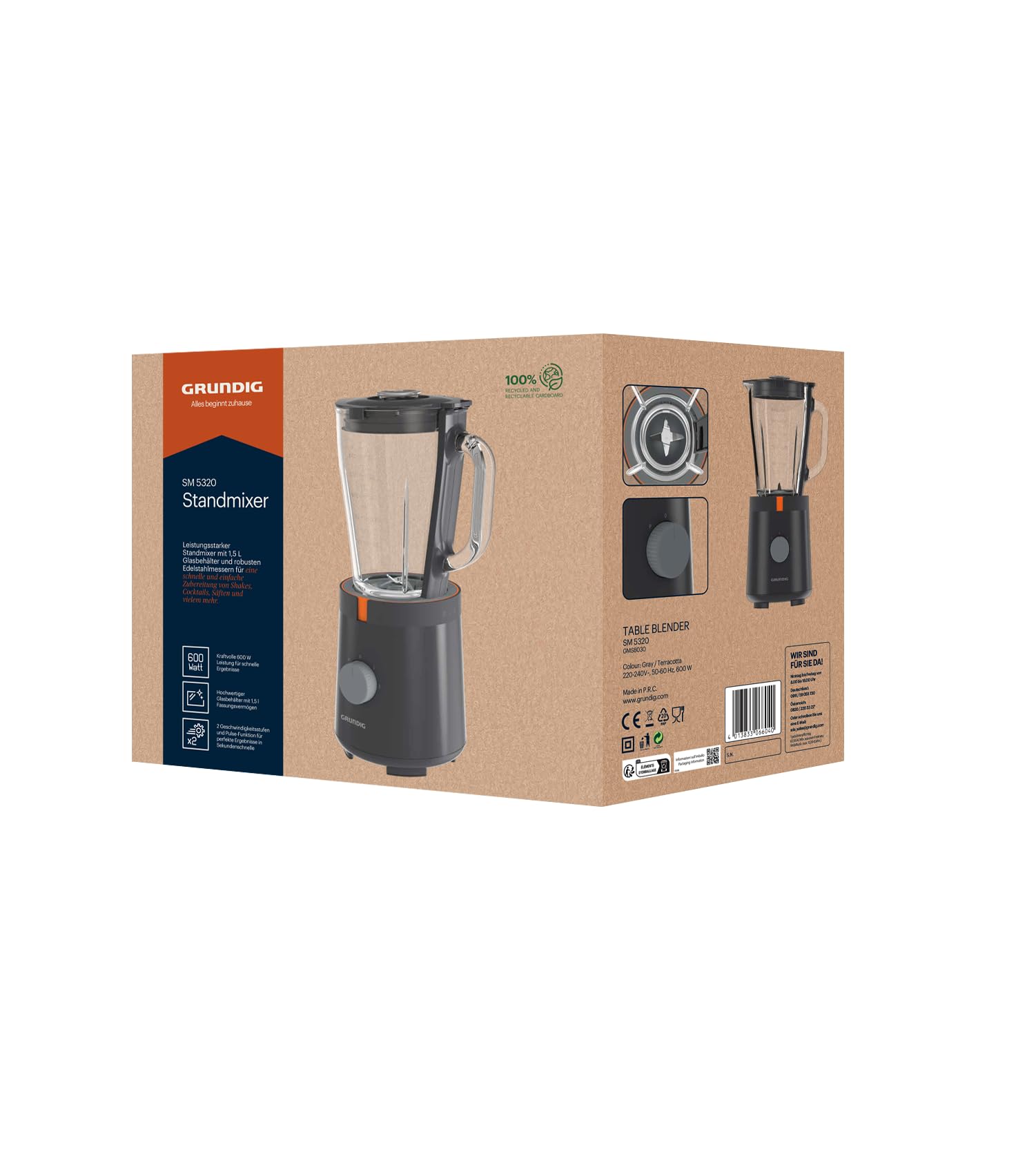 Grundig SM 5320 Standmixer, 1,5 Liter