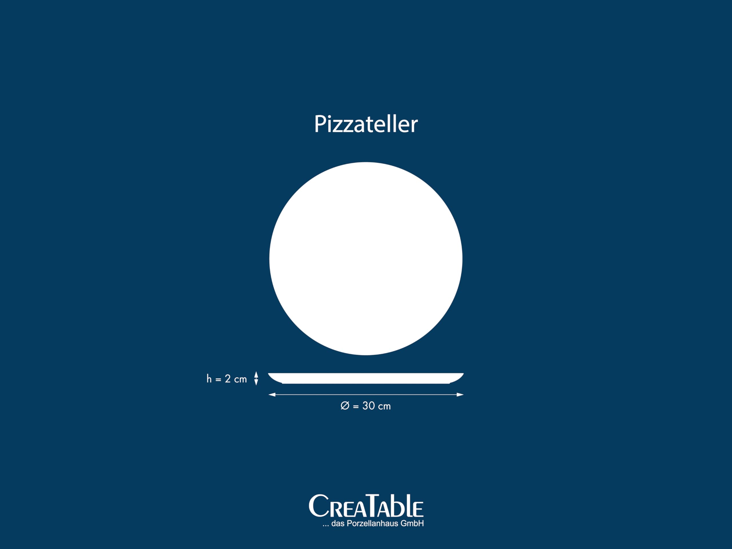 CreaTable 24439 Pizzateller Milano-Pizzabäcker 4-tlg. 4 Personen Pizzateller
