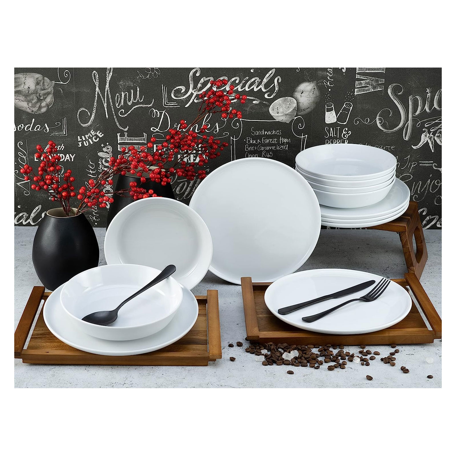 CreaTable, 16737, Serie Chef Collection WEISS, Geschirrset, Tafelservice 12 teilig