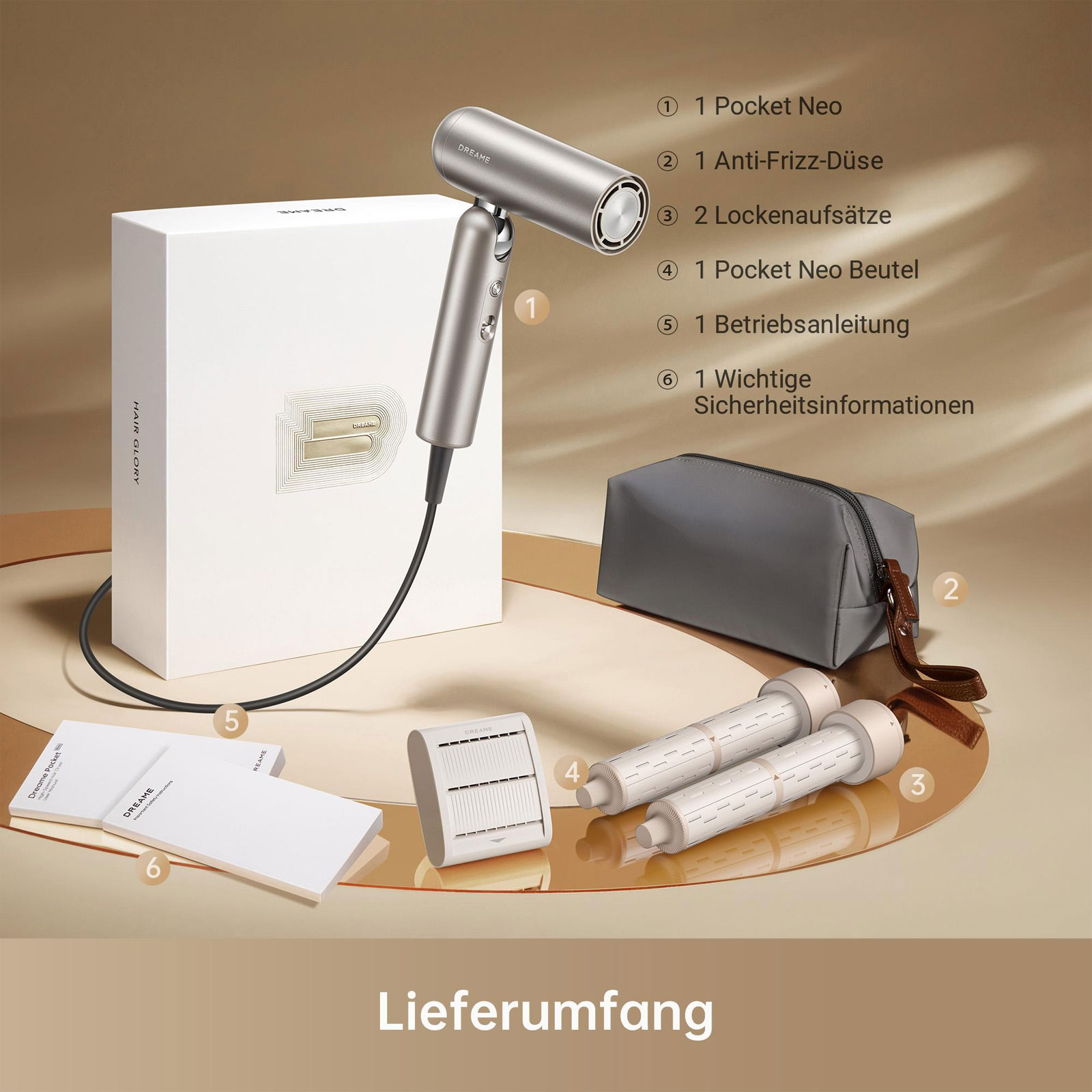 dreame Pocket Neo Gold Haartrockner