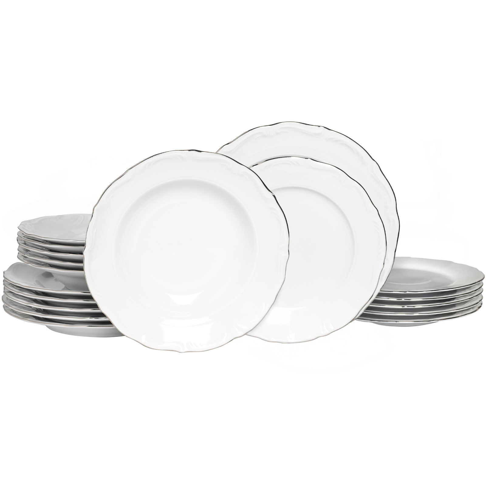 CreaTable, 24325, Serie Maria Theresia Platin, Teller Set 18-teilig