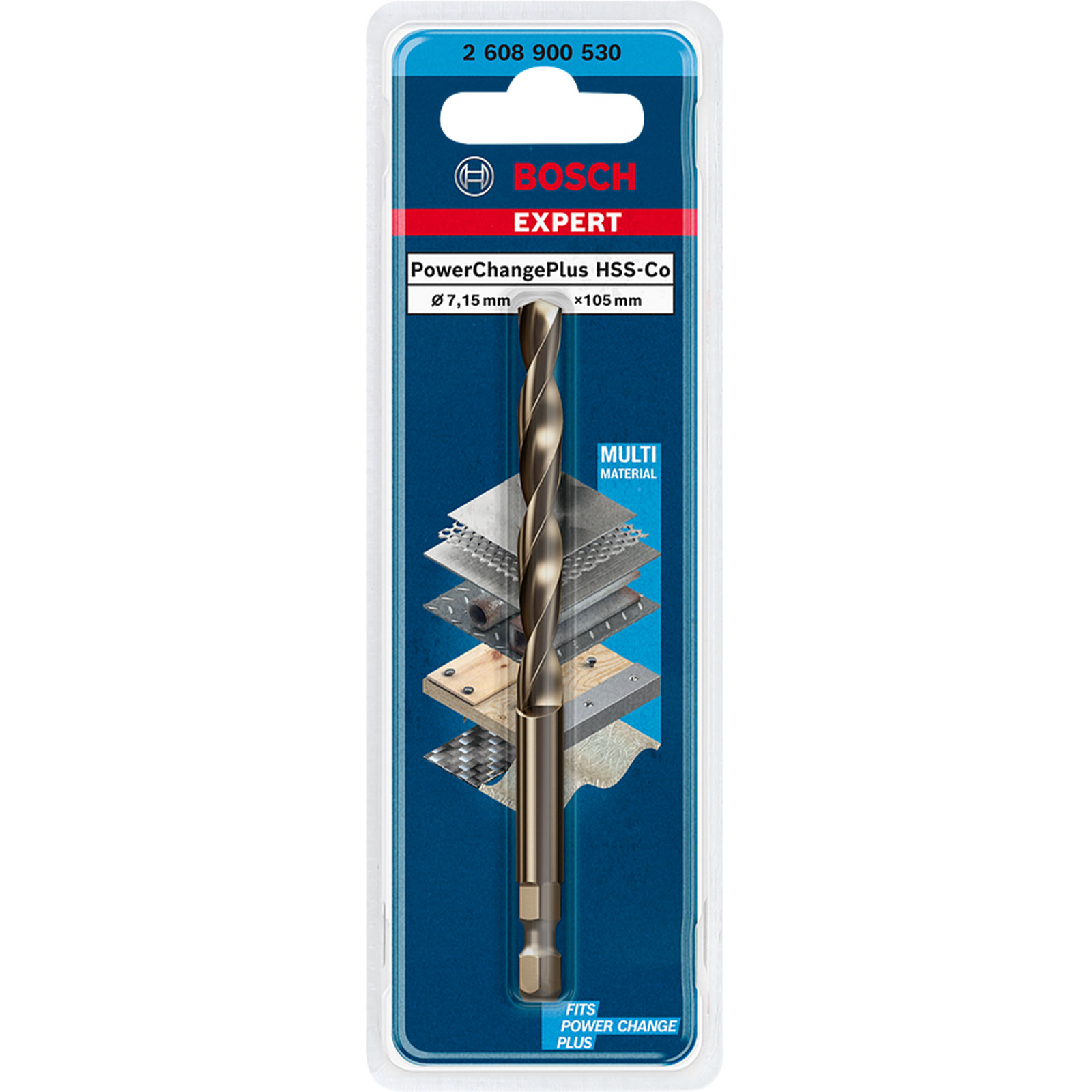 Bosch Professional Expert Power Change Plus Zentrierbohrer, HSS-Co, 7,15 x 105 mm