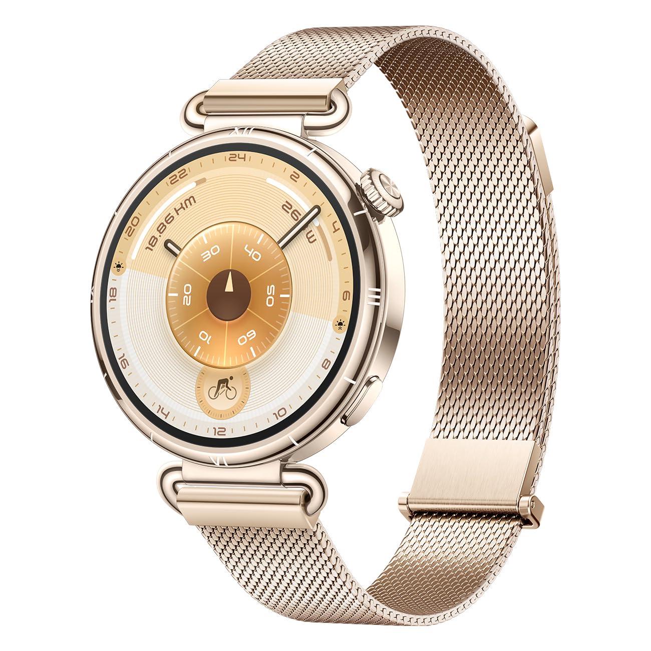 Huawei Watch GT6, 41mm, Goldenes Edelstahlgehäuse mit goldenem Milanaise-Armband