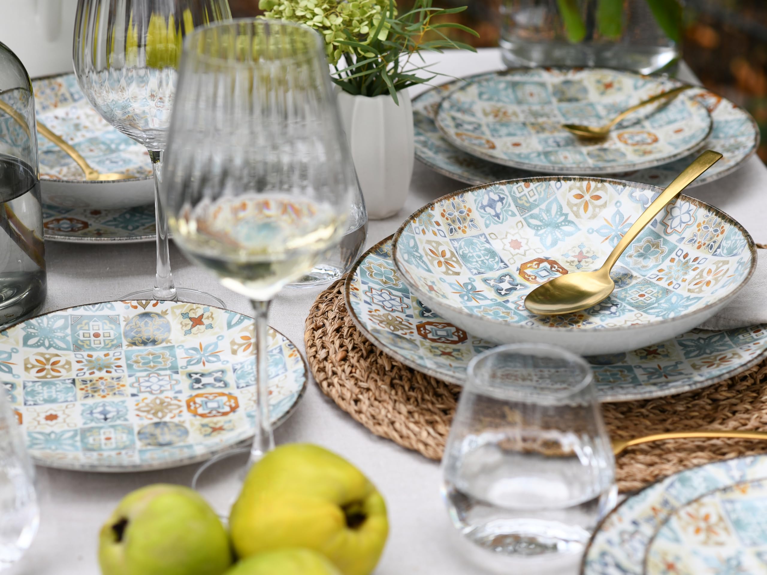 CreaTable, 24724, Serie Mosaik, 16-teiliges Geschirrset für 4 Personen