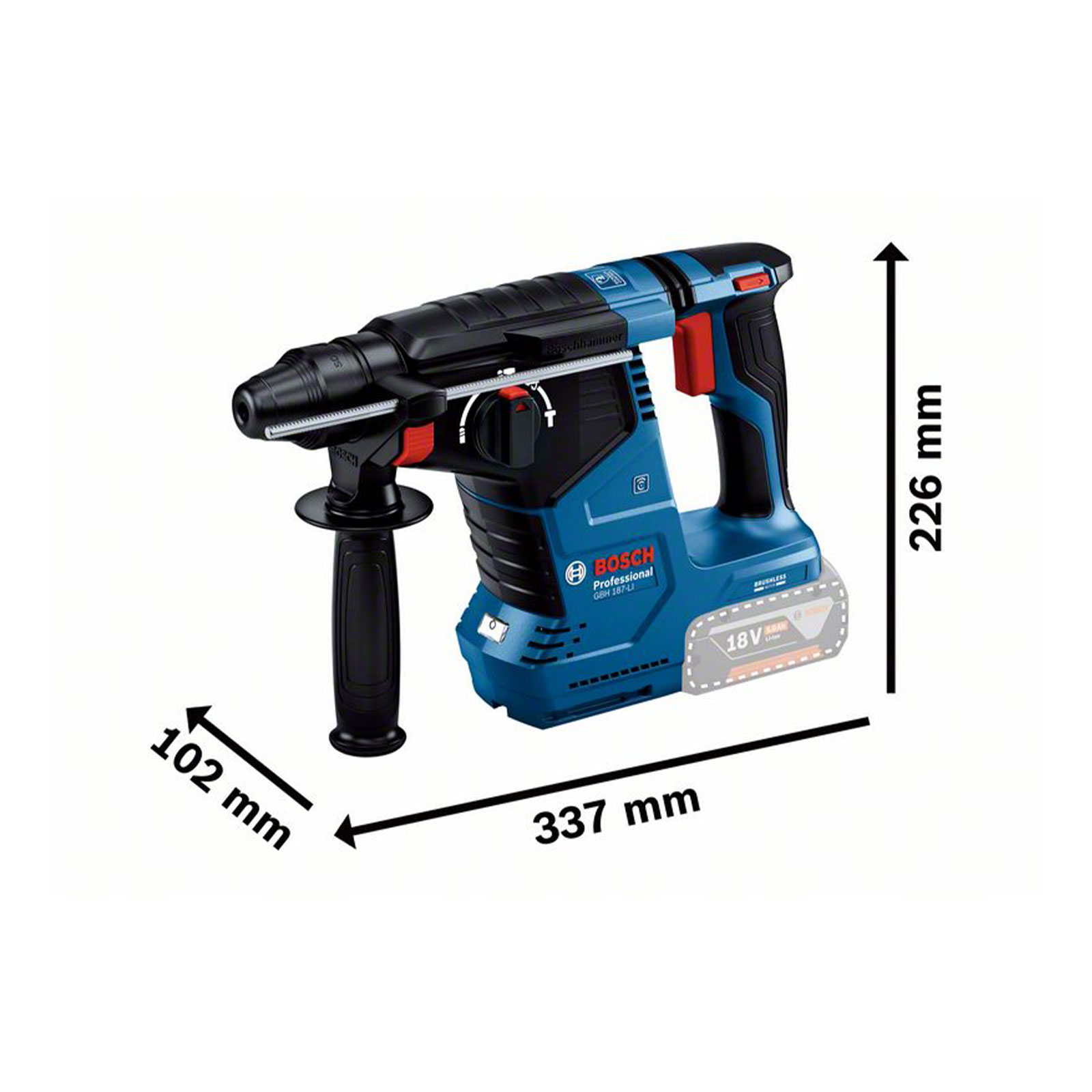 Bosch Professional Akku-Bohrhammer mit SDS plus GBH 18V-24 C mit L-BOXX
