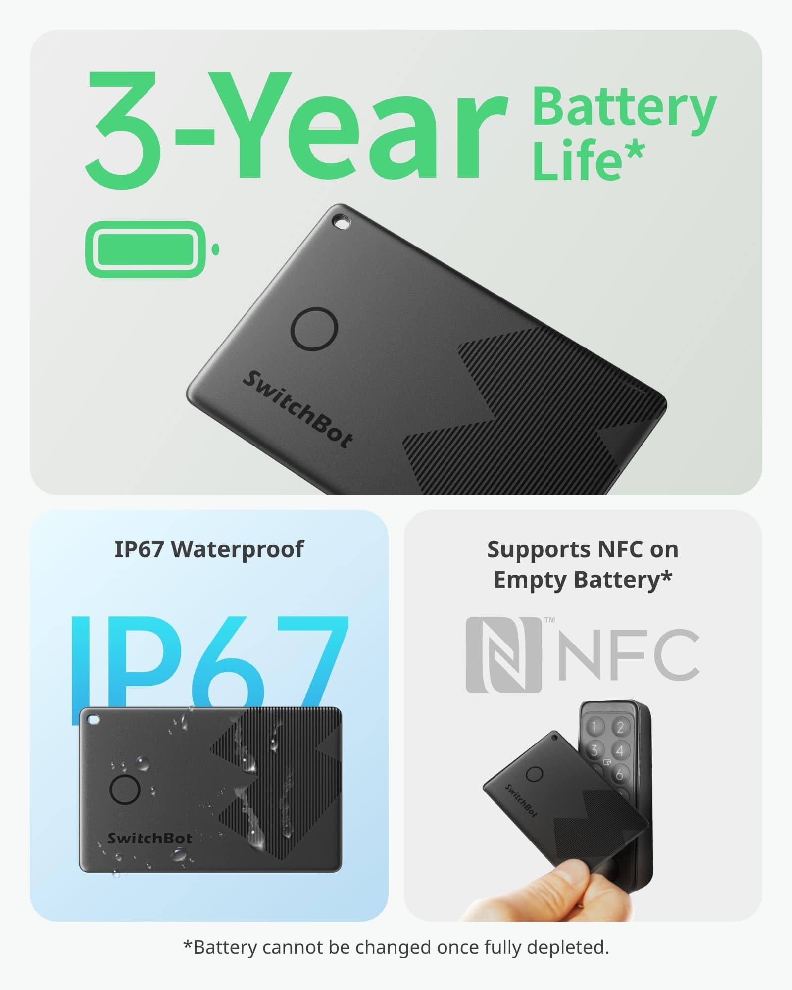 SwitchBot Geldbörsen-Tracker-Karte NFC-kompatibel