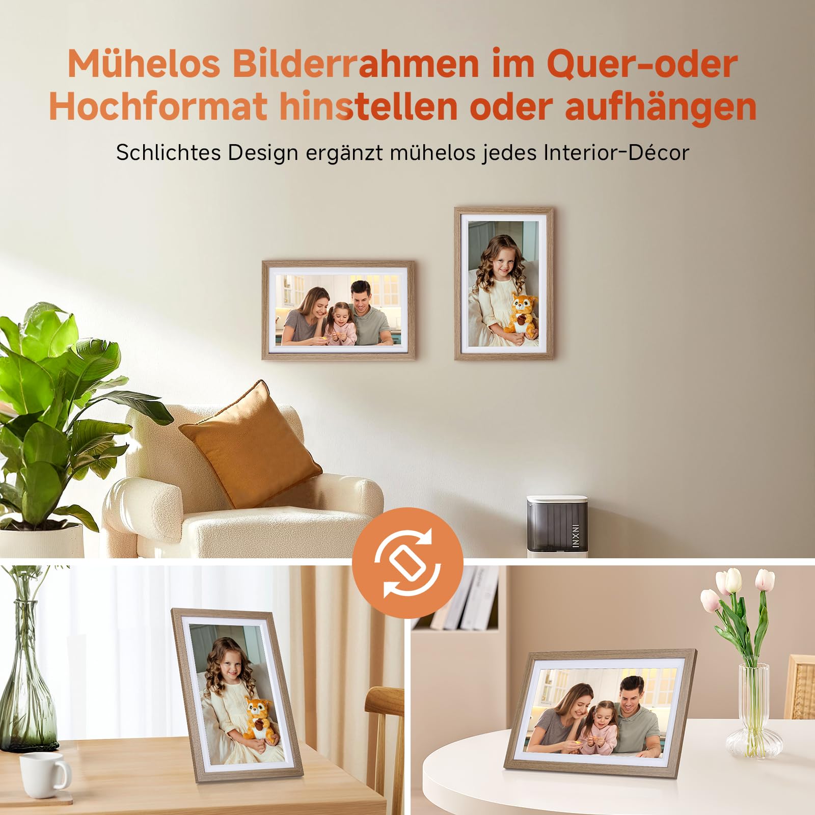 ROLLEI Digitaler Bilderrahmen Smart Frame WiFi 152 Holzoptik Eiche