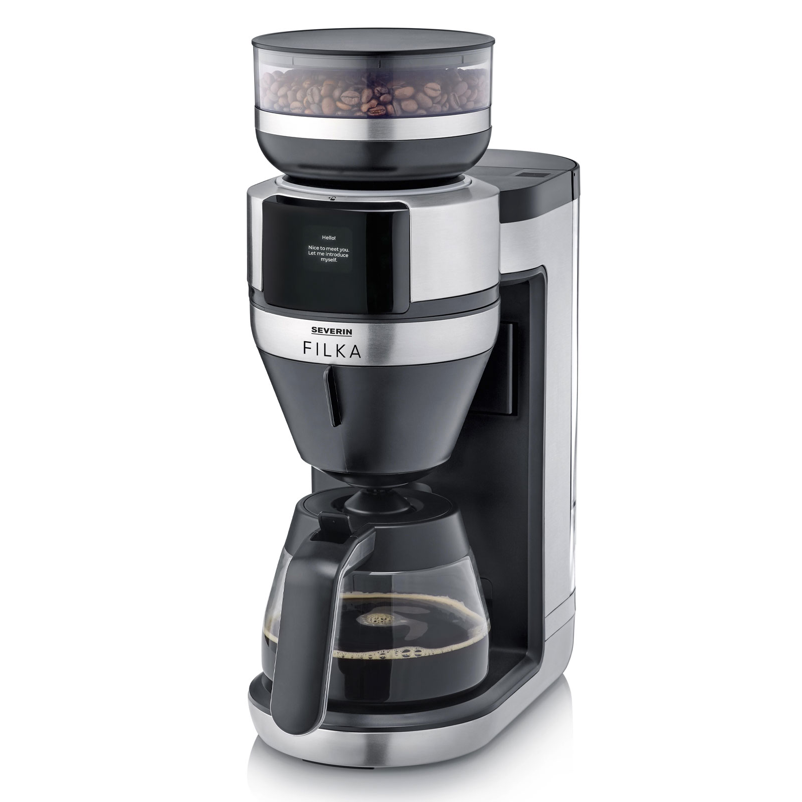 SEVERIN KA 4852 FILKA 2.0 Filterkaffeemaschine mit Mahlwerk (10 Tassen, 5-in-1 Kompatibilität, Cup Control, Goldton-Filter, 1520 Watt)