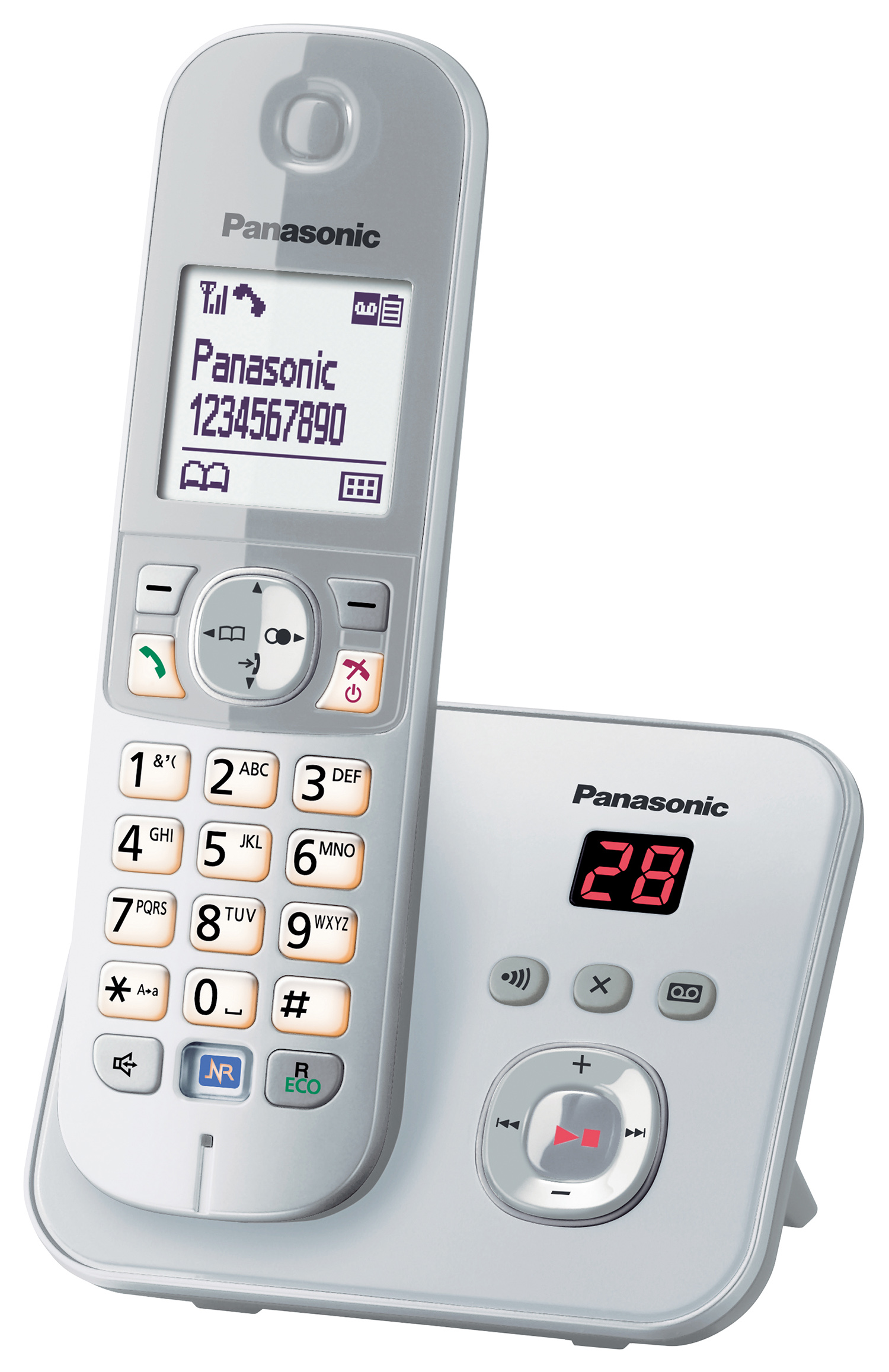 Panasonic KX-TG 6821 GS perlsilber Schnurloses Telefon