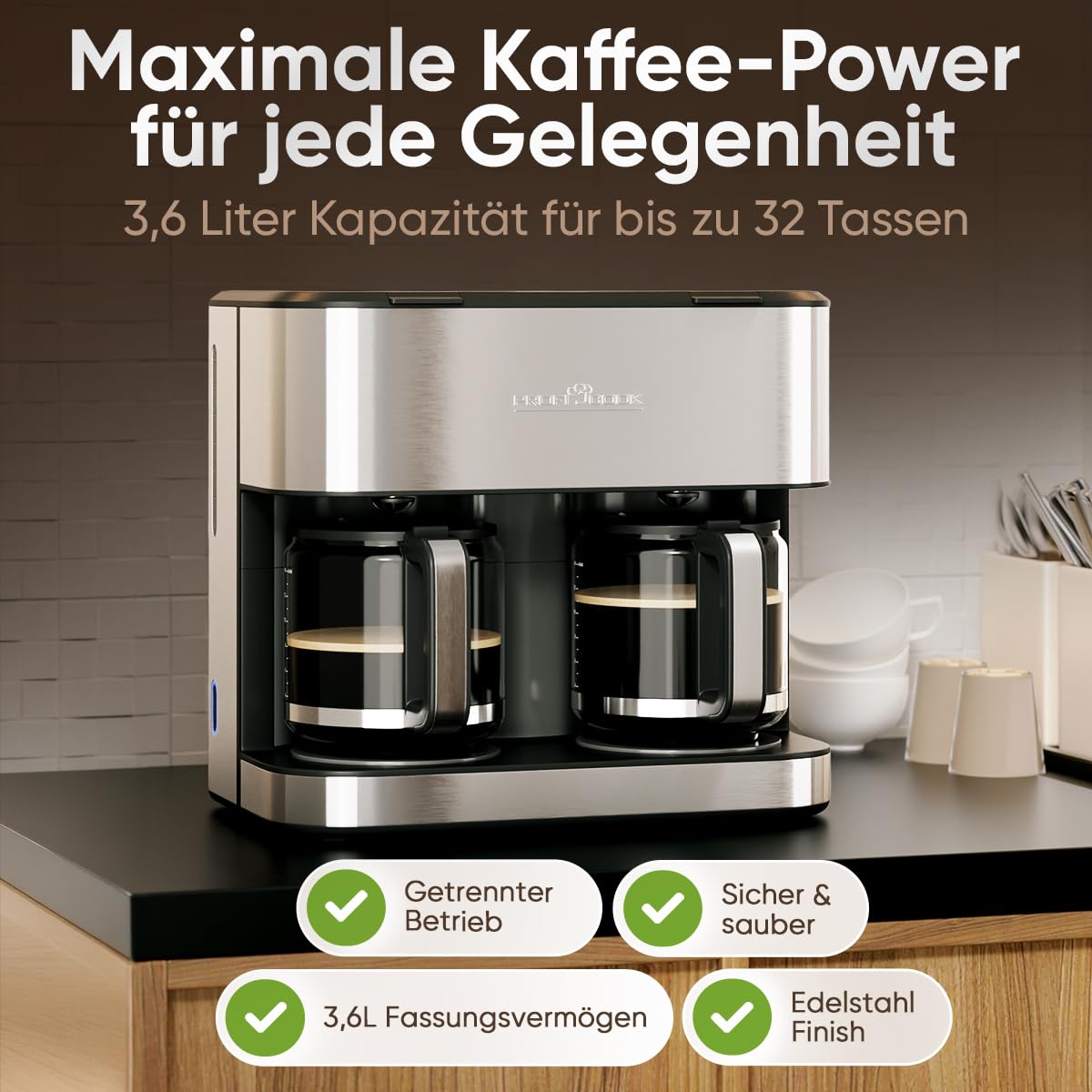 PROFICOOK PC-KAD 1308 Edelstahl Filterkaffeemaschine
