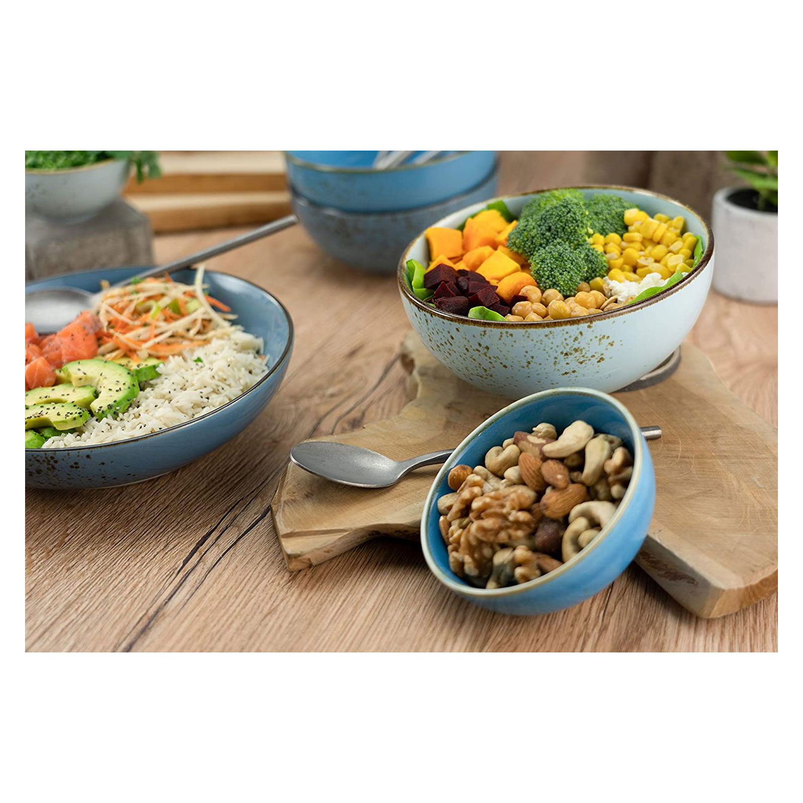 CreaTable, 23430, Serie Nature Collection Aqua - Smoothibowl, Geschirrset, Bowl-Set 4 teilig