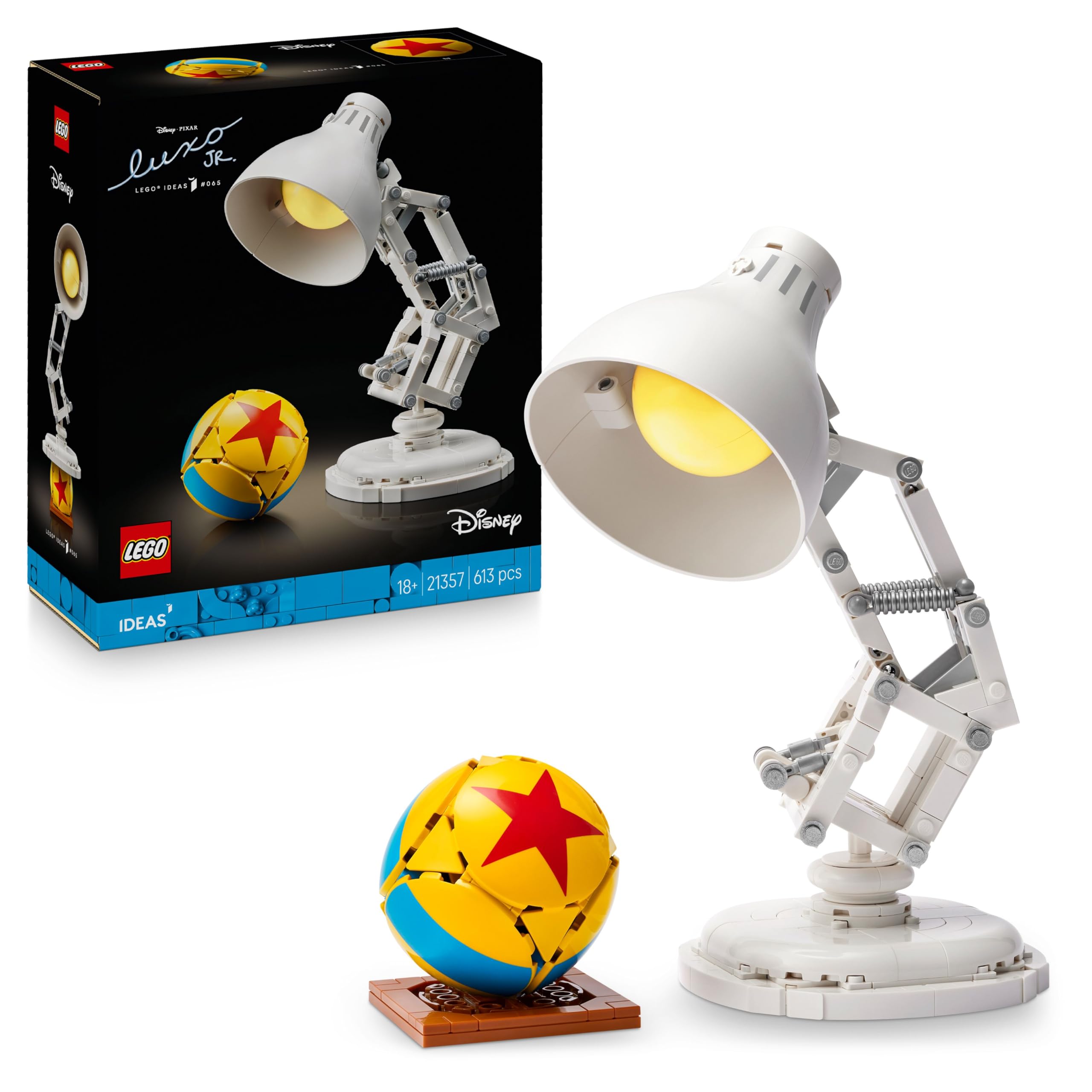 LEGO Ideas | Disney Pixar Set - Spielset mit Schreibtischlampe zum Bauen 21357