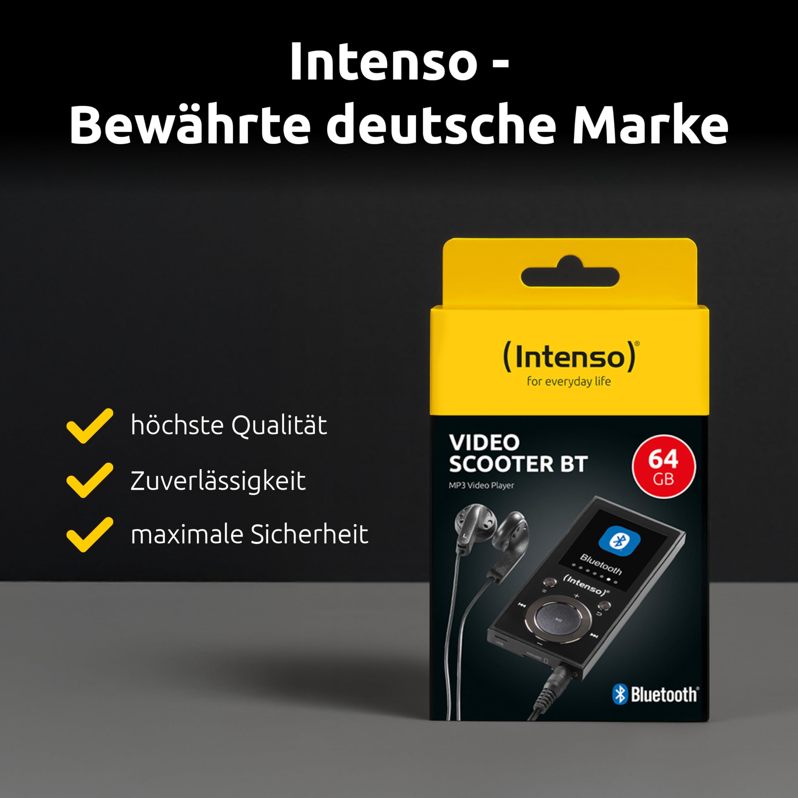 Intenso Video Scooter BT MP3 Player mit Bluetooth 5.0, 1,8 Zoll Farbdisplay