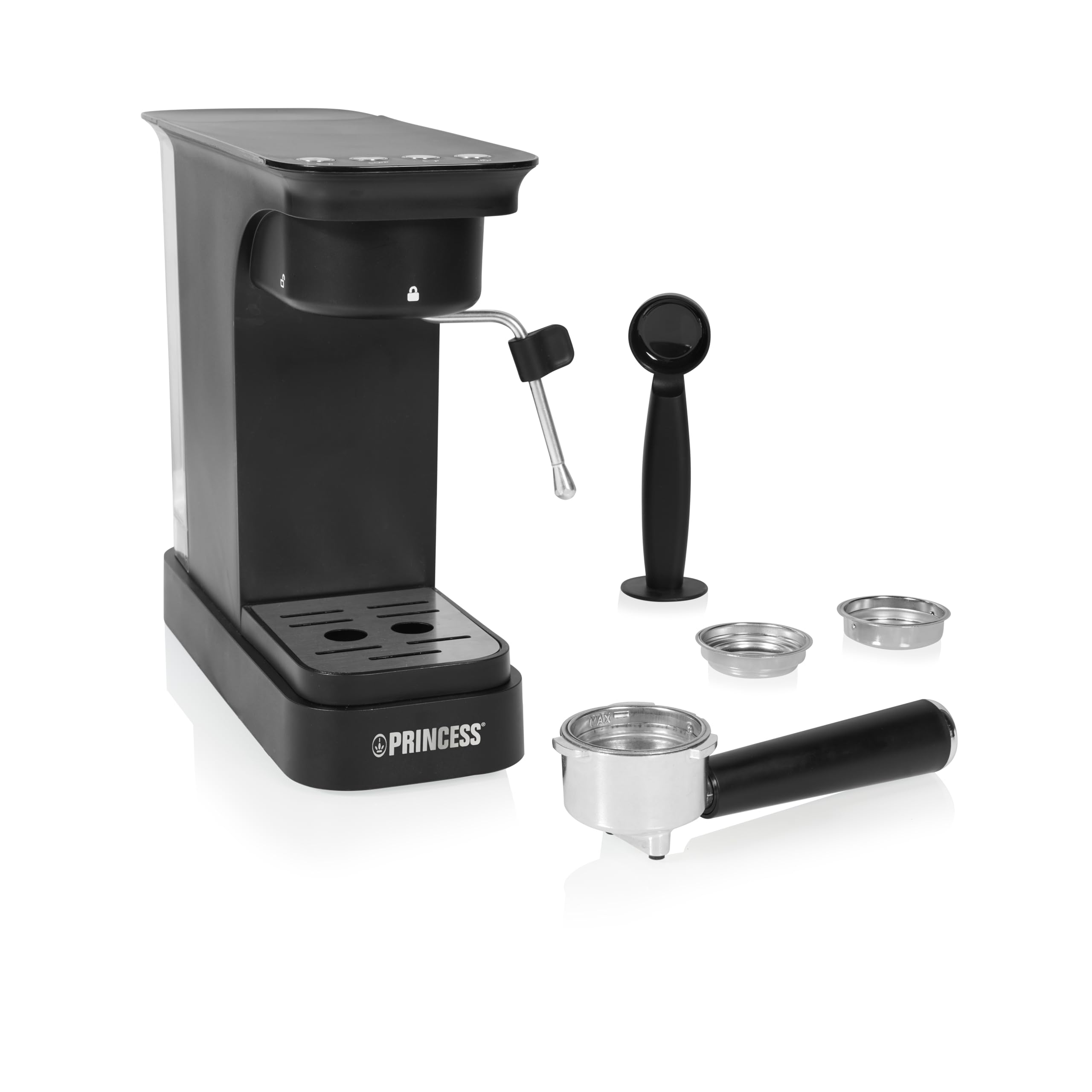 Princess Espresso Machine, 20 Bar Pumpdruck, 0,8 l Wassertank