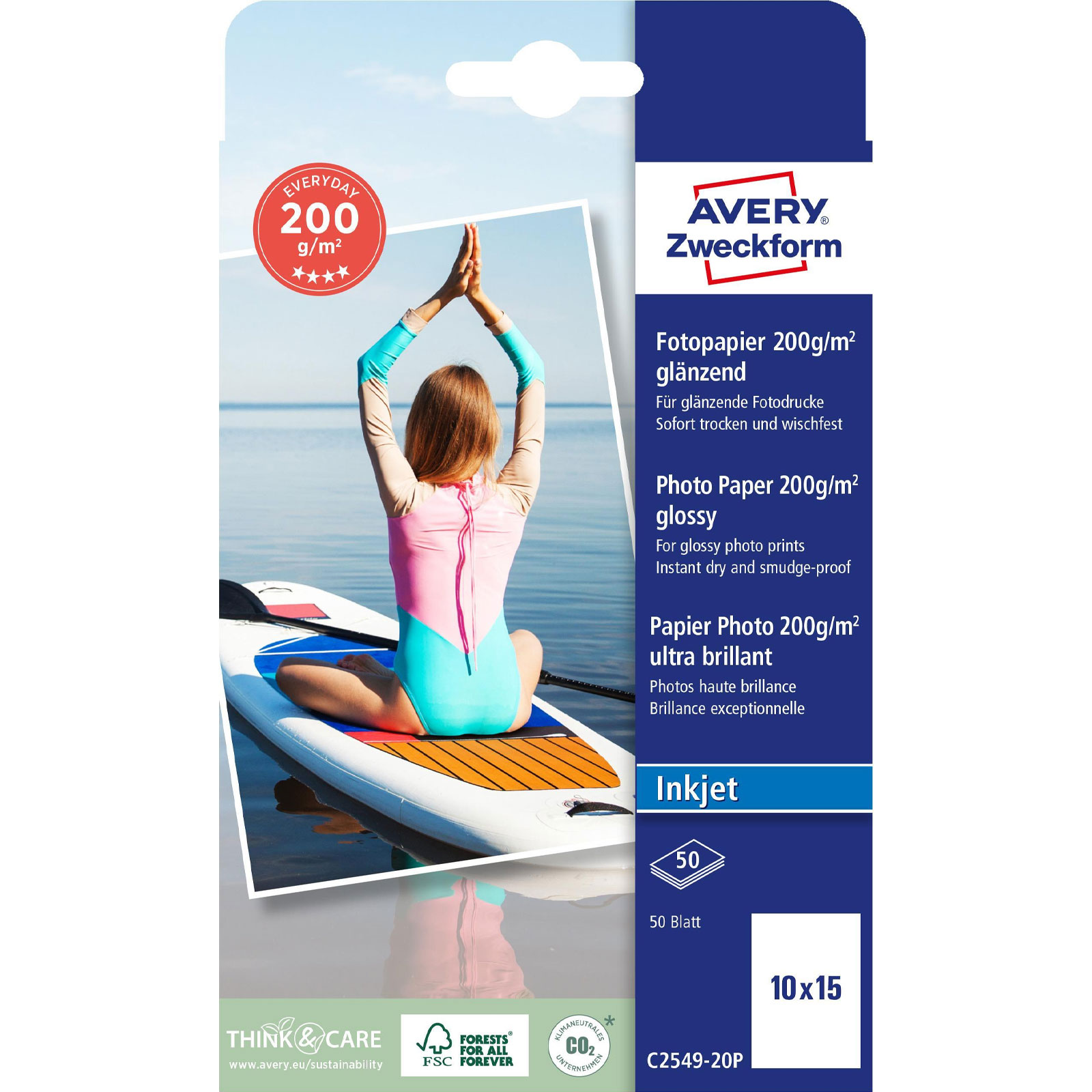 AVERY Zweckform C2549-20P 50 Blatt Fotopapier