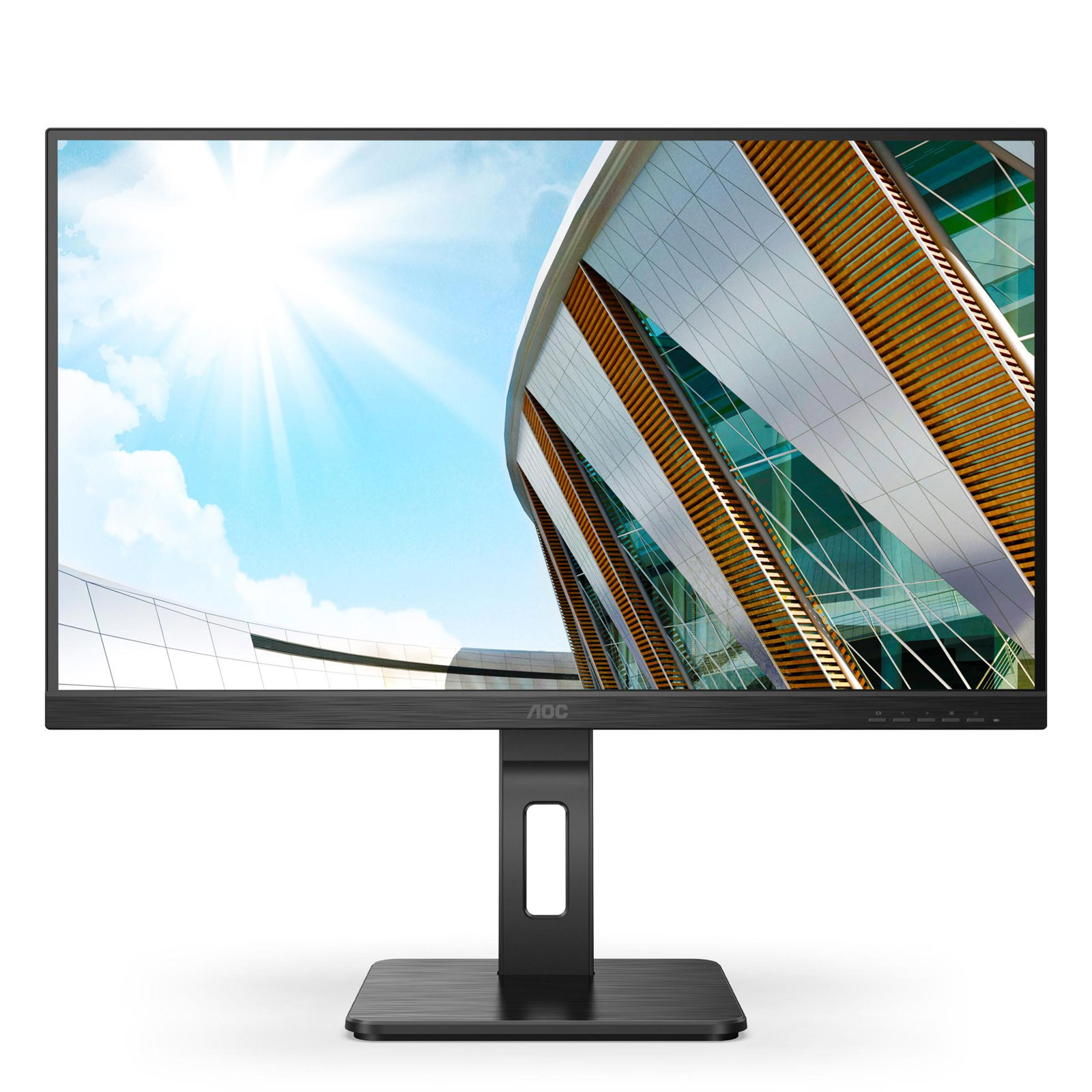 AOC Monitor Q27P2Q, P2, Schwarz, 27 Zoll, WQHD, IPS, 75 Hz, 4 ms (USB, HDMI, DisplayPort, höhenverstellbar, neigbar, schwenkbar, Pivot)