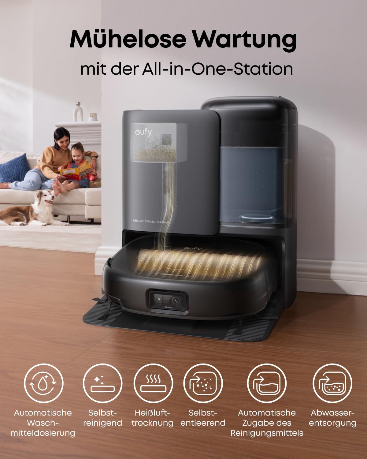 eufy Omni E25 schwarz Saugroboter mit Wischfunktion