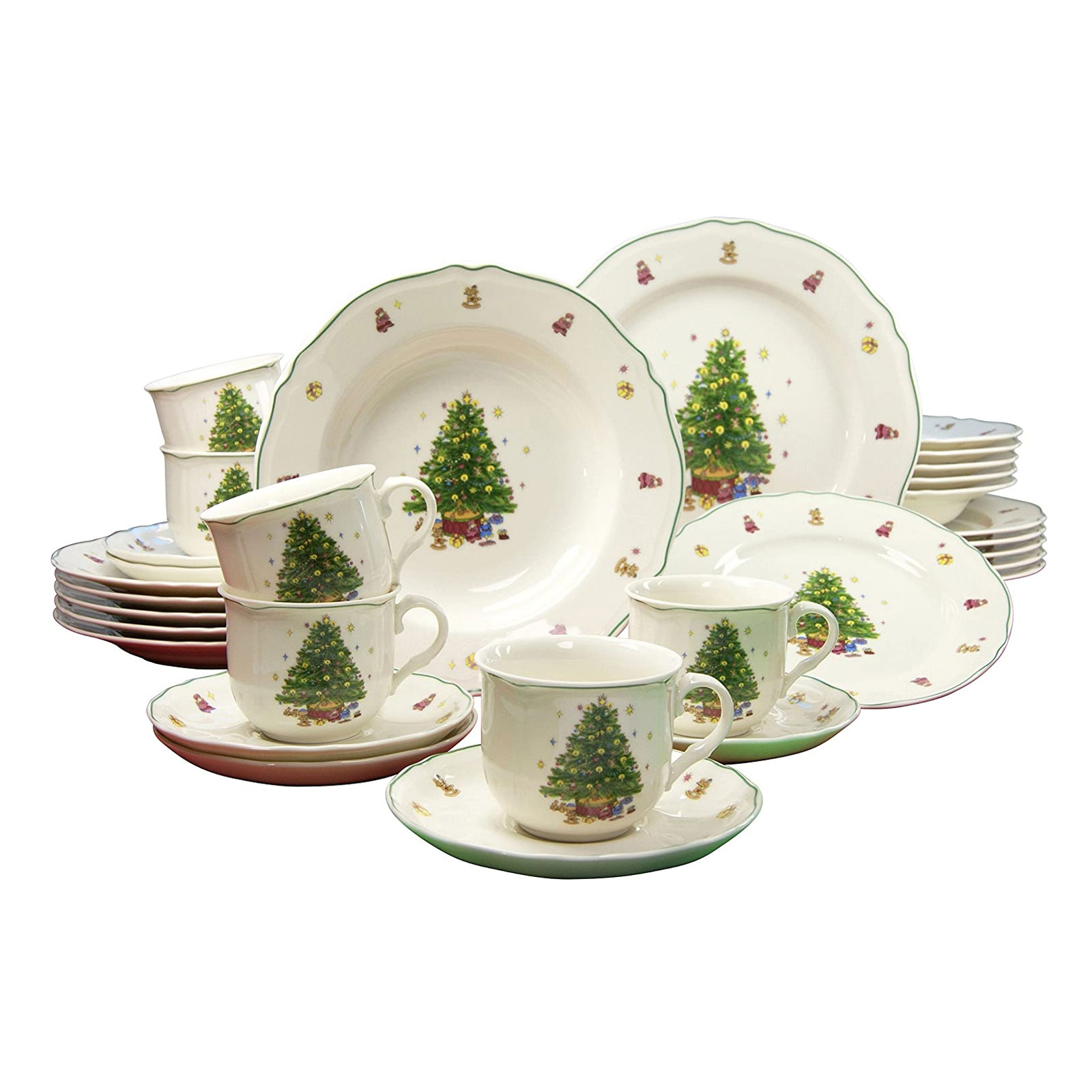 CreaTable, 16184, Serie TANNENBAUM Premium, Kombiservice 30-teilig