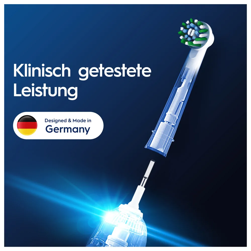 Oral-B Pro CrossAction Aufsteckbürsten, 4+1 Gratis (Garantierte Passform mit allen wiederaufladbaren Zahnbürsten von Oral-B, außer Pulsonic und iO)