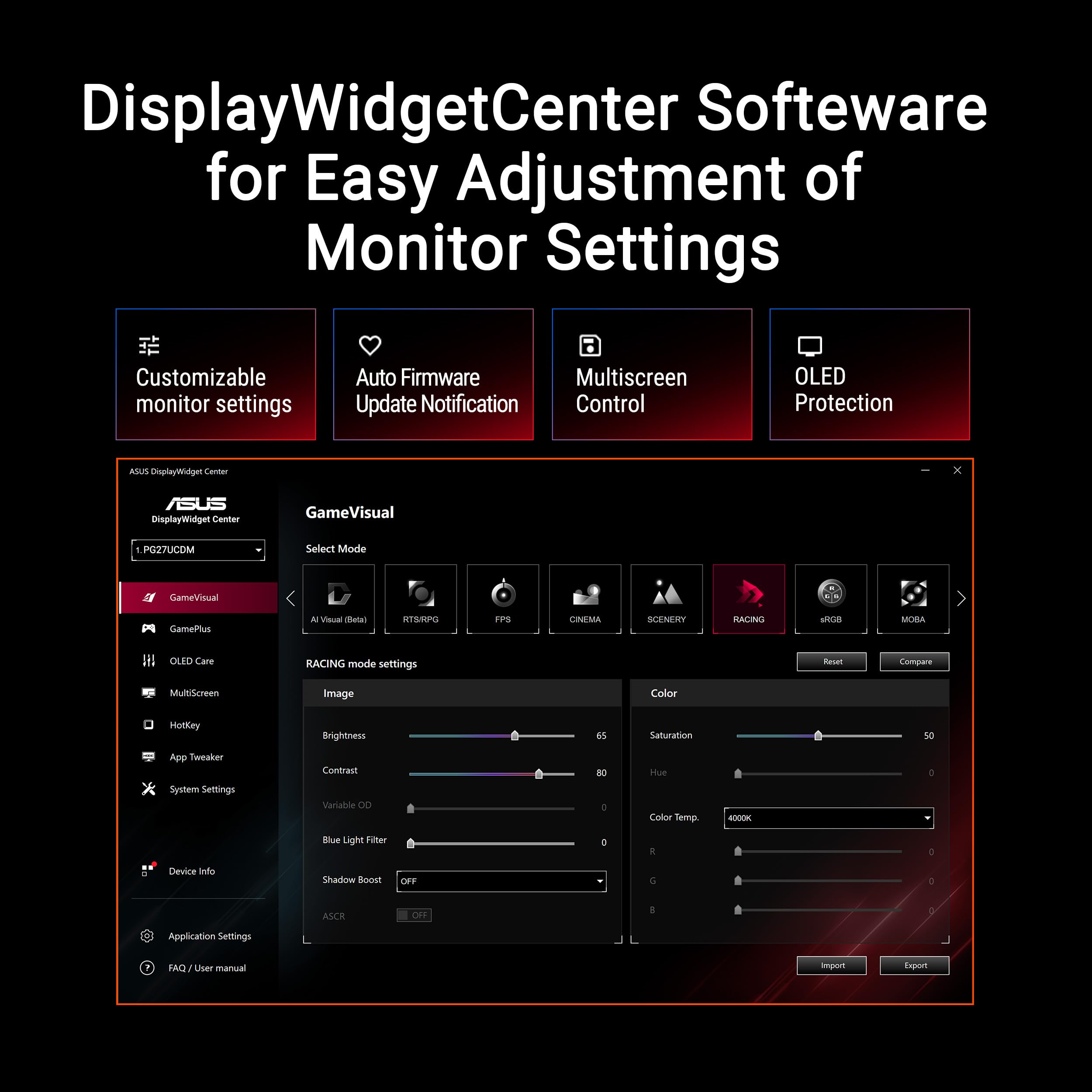 ASUS ROG Swift OLED PG27UCDM - 27 Zoll 4K UHD Gaming Monitor - 240 Hz