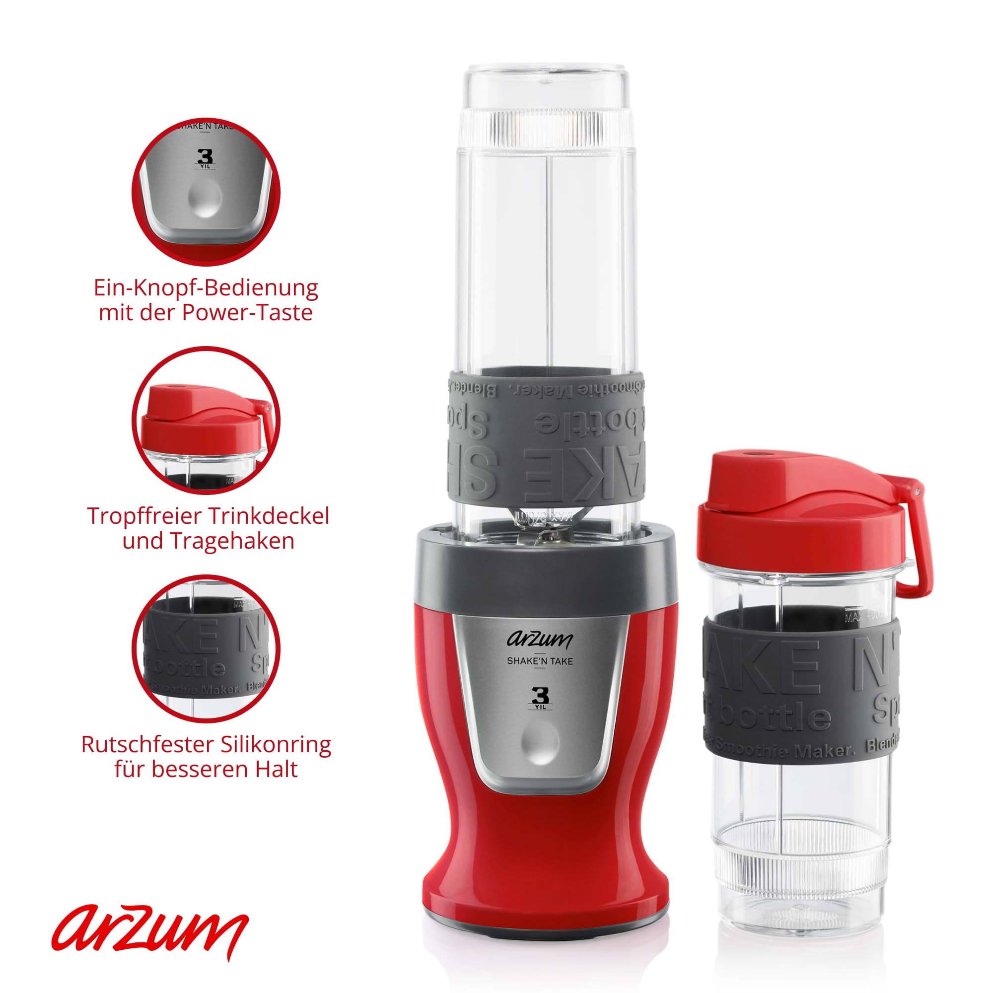 Arzum AR-1032-R Shake n' Take