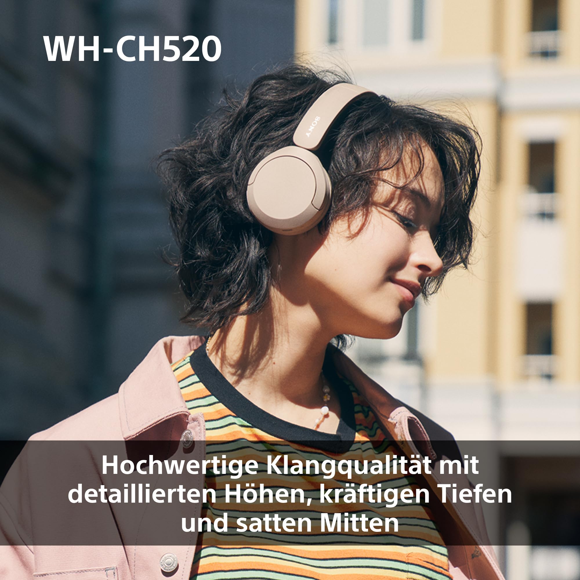 Sony WH-CH520 Kabelloser Bluetooth On-Ear-Kopfhörer