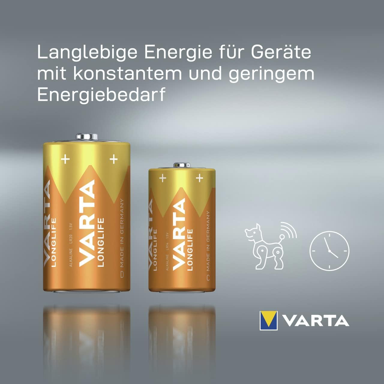 VARTA Batterien D Mono, 2 Stück, Longlife, Alkaline, 1,5V