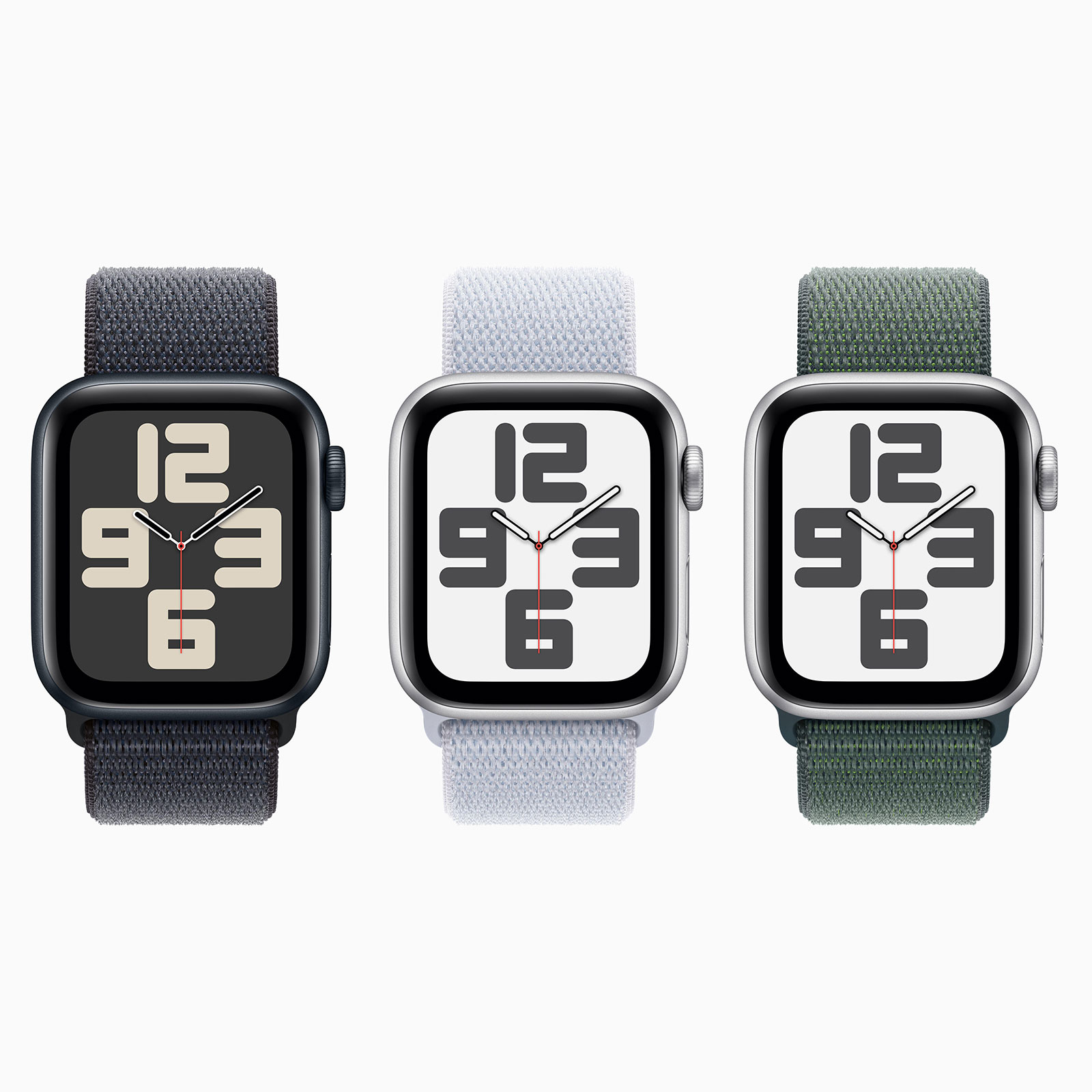 Apple Watch SE GPS, 44 mm Aluminiumgehäuse Mitternacht, mit Sport Loop Tinte