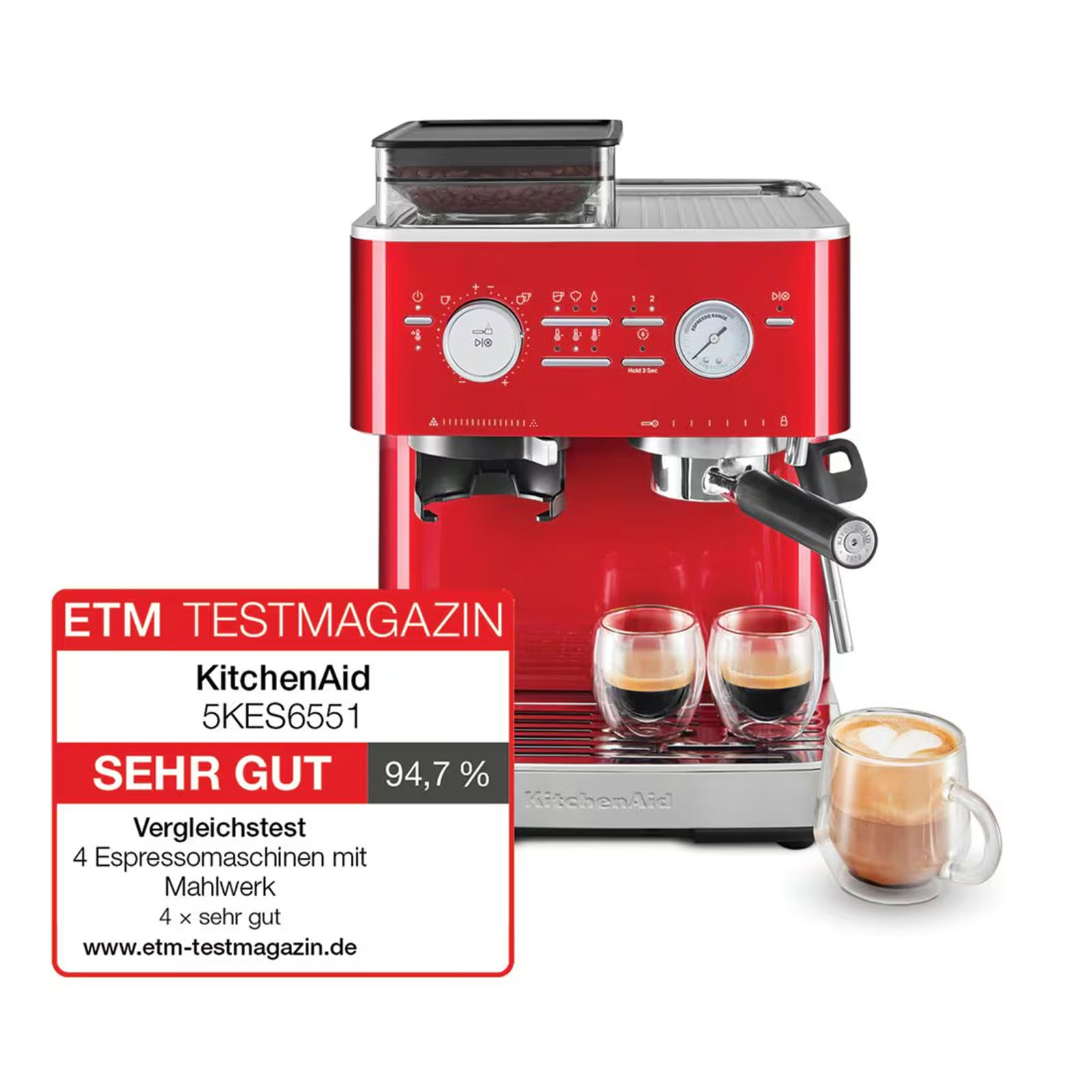 KitchenAid 5KES6551ECA Semi Auto Espresso CANDY APPLE Siebträgermaschine
