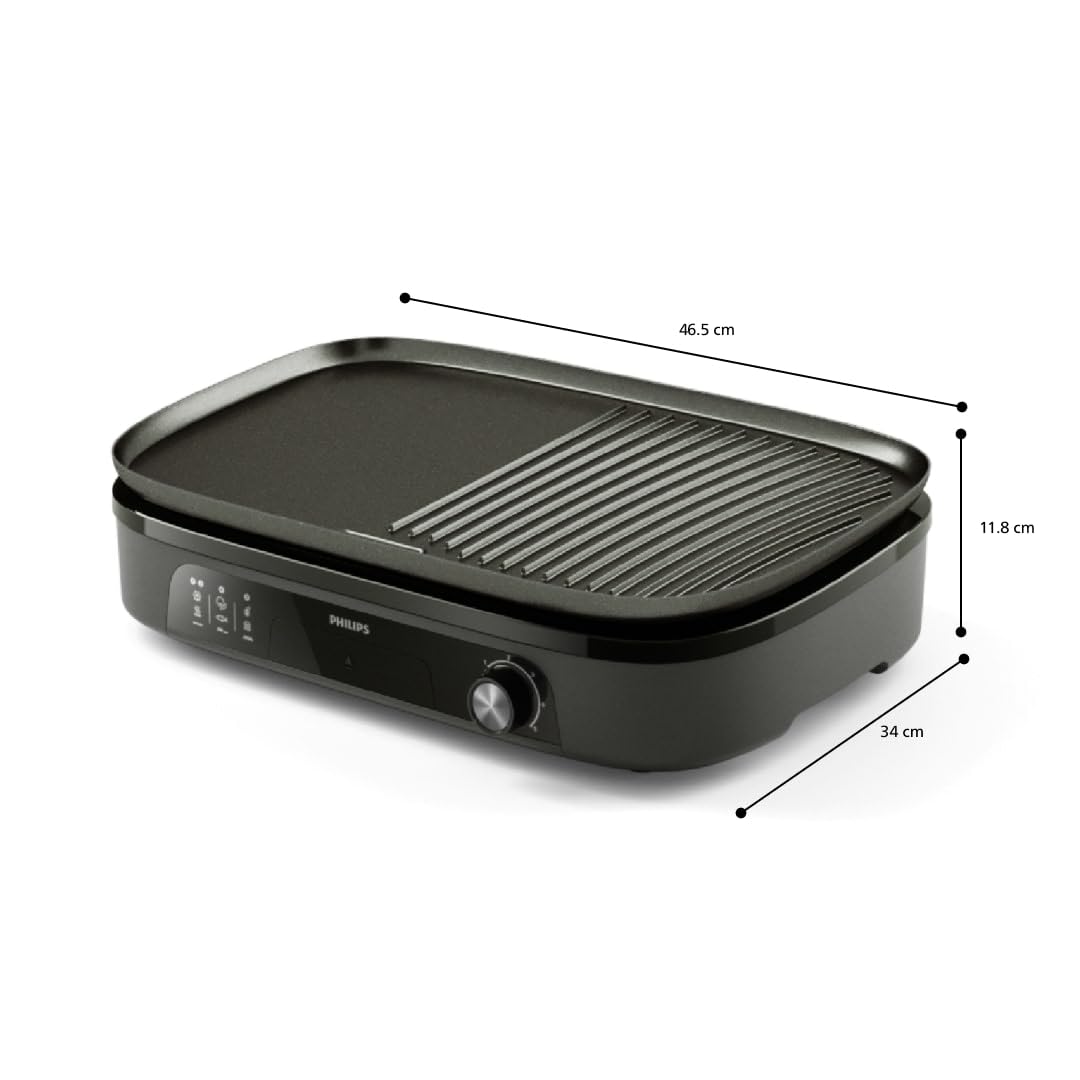 Philips Tischgrill 3000 Series – Große Grillfläche, 2400 W Schnellaufheizung