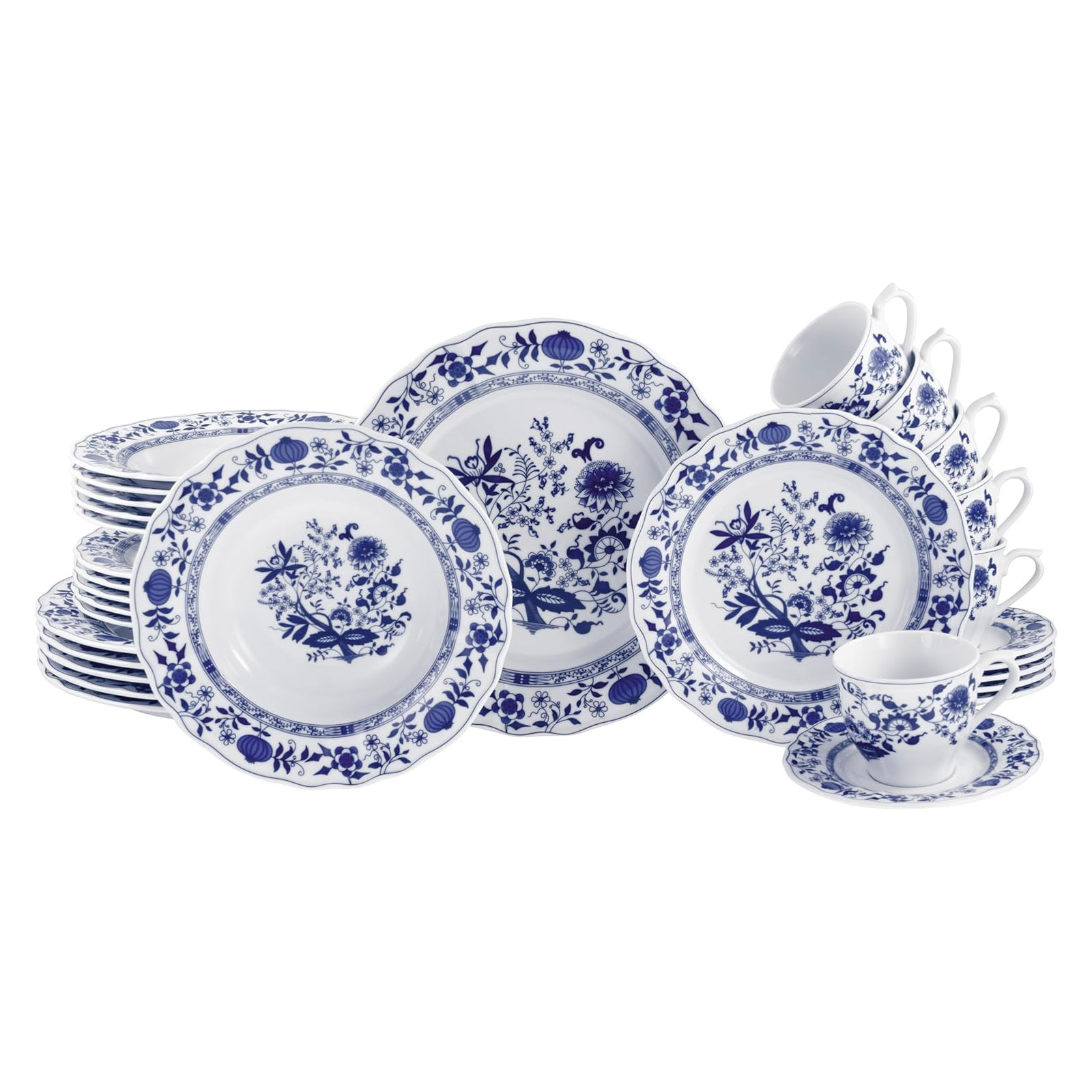 CreaTable Flora Zwiebelmuster 17133 Kombiservice, 30-teilig