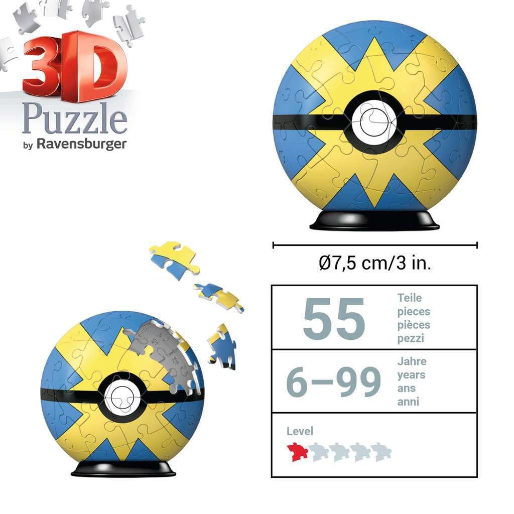 Ravensburger 3D Puzzle 11580 - Puzzle-Ball Pokémon Pokéballs - Flottball