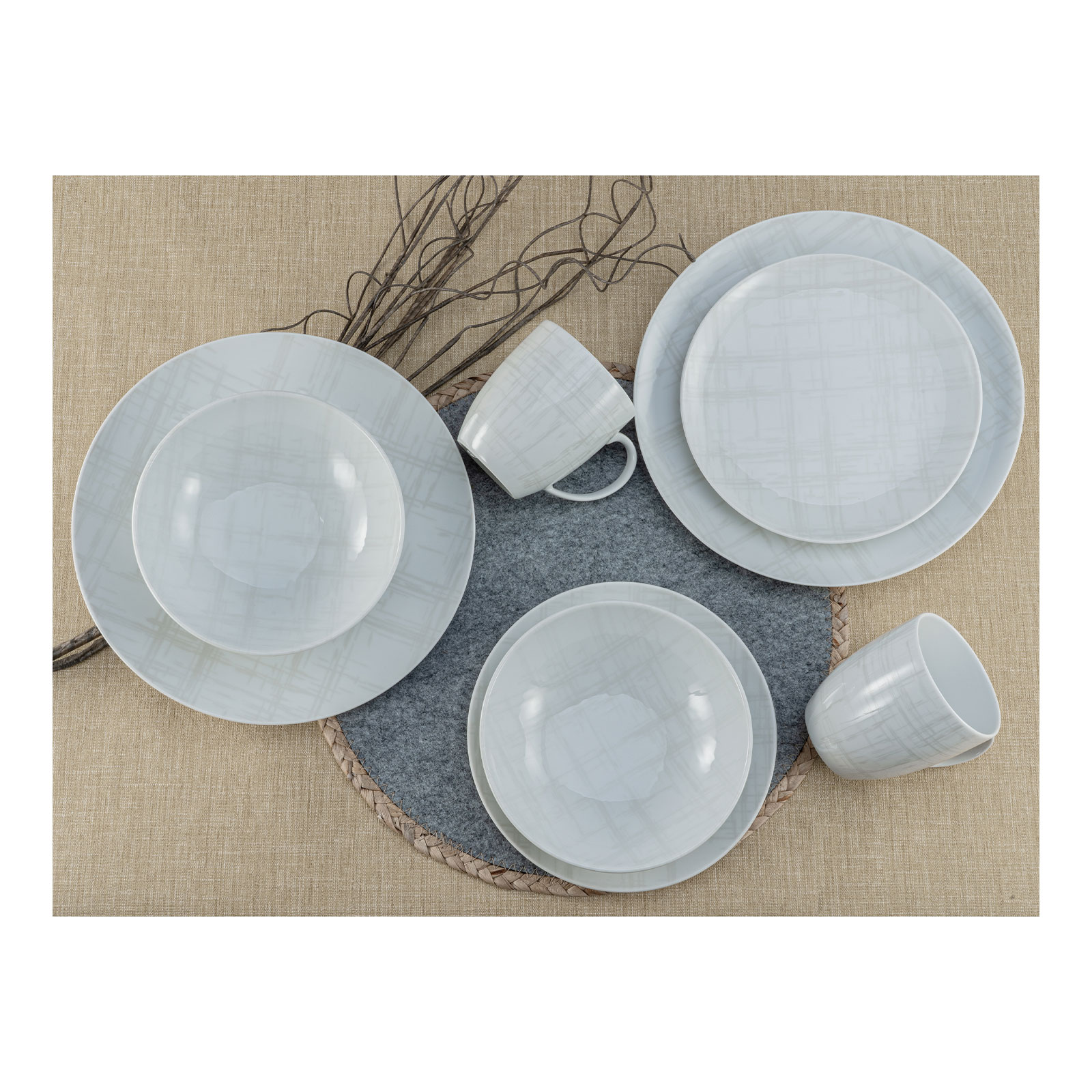 CreaTable, 25866, Serie Shabby Chic - Serie Home , Geschirrset, Kombiservice 16 teilig
